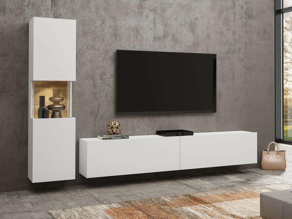 Living room set Revmiru 105 (White + Wotan Oak)