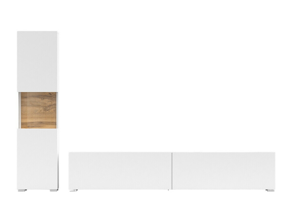 Living room set Revmiru 105 (White + Wotan Oak)