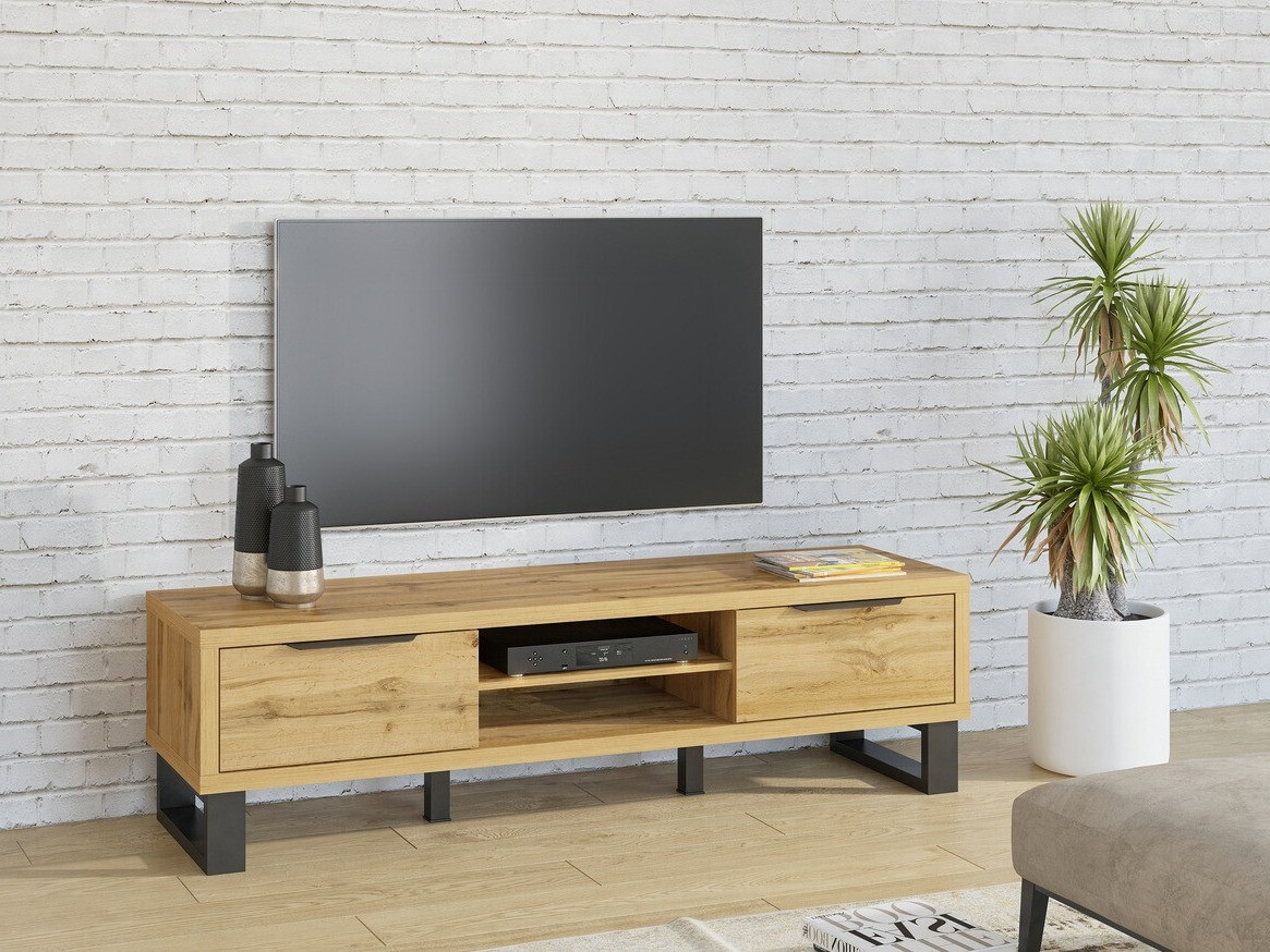TV stand Avicavu 101 (Wotan Oak + Black)