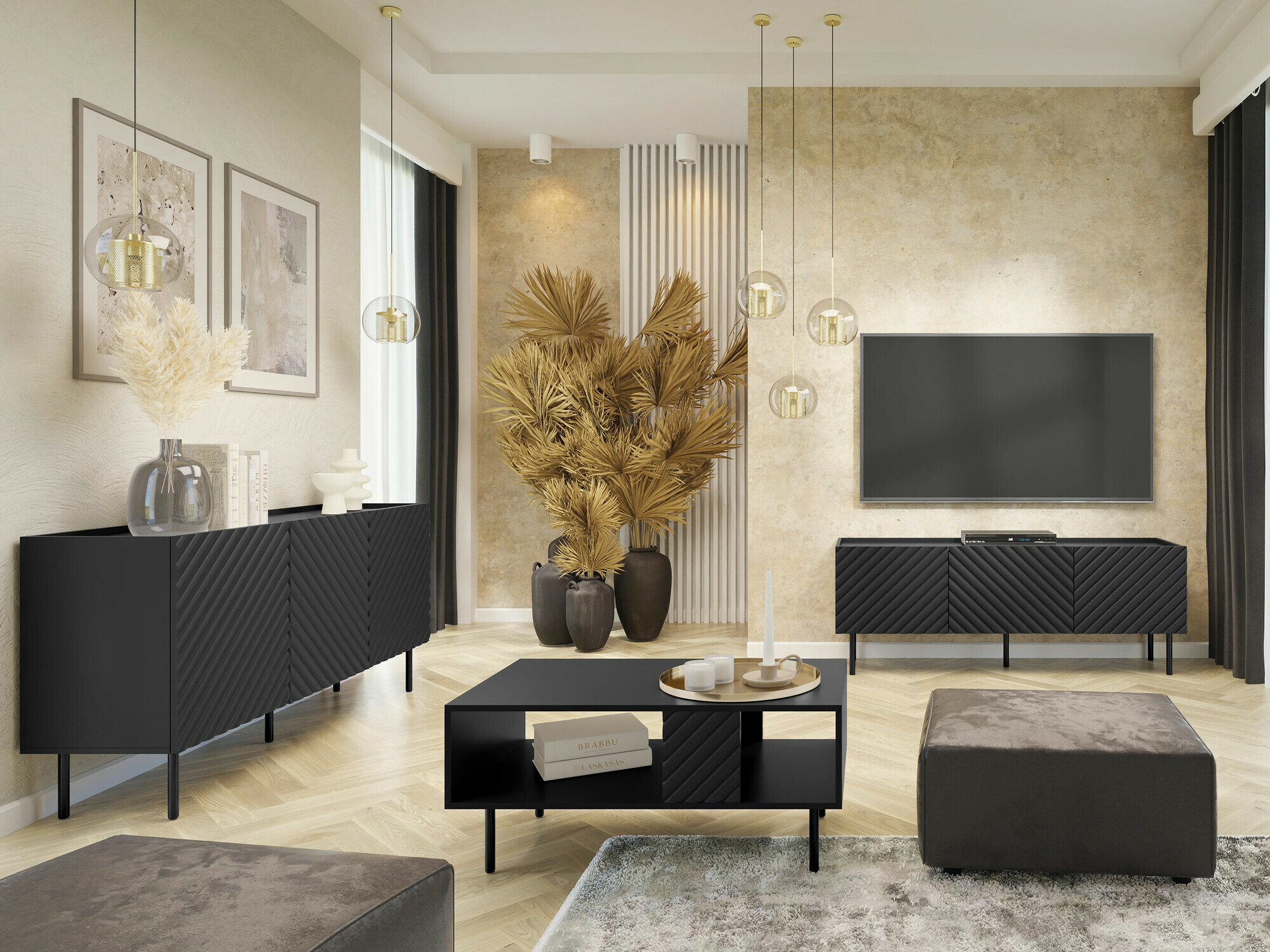 Living room set Sillen (Black)