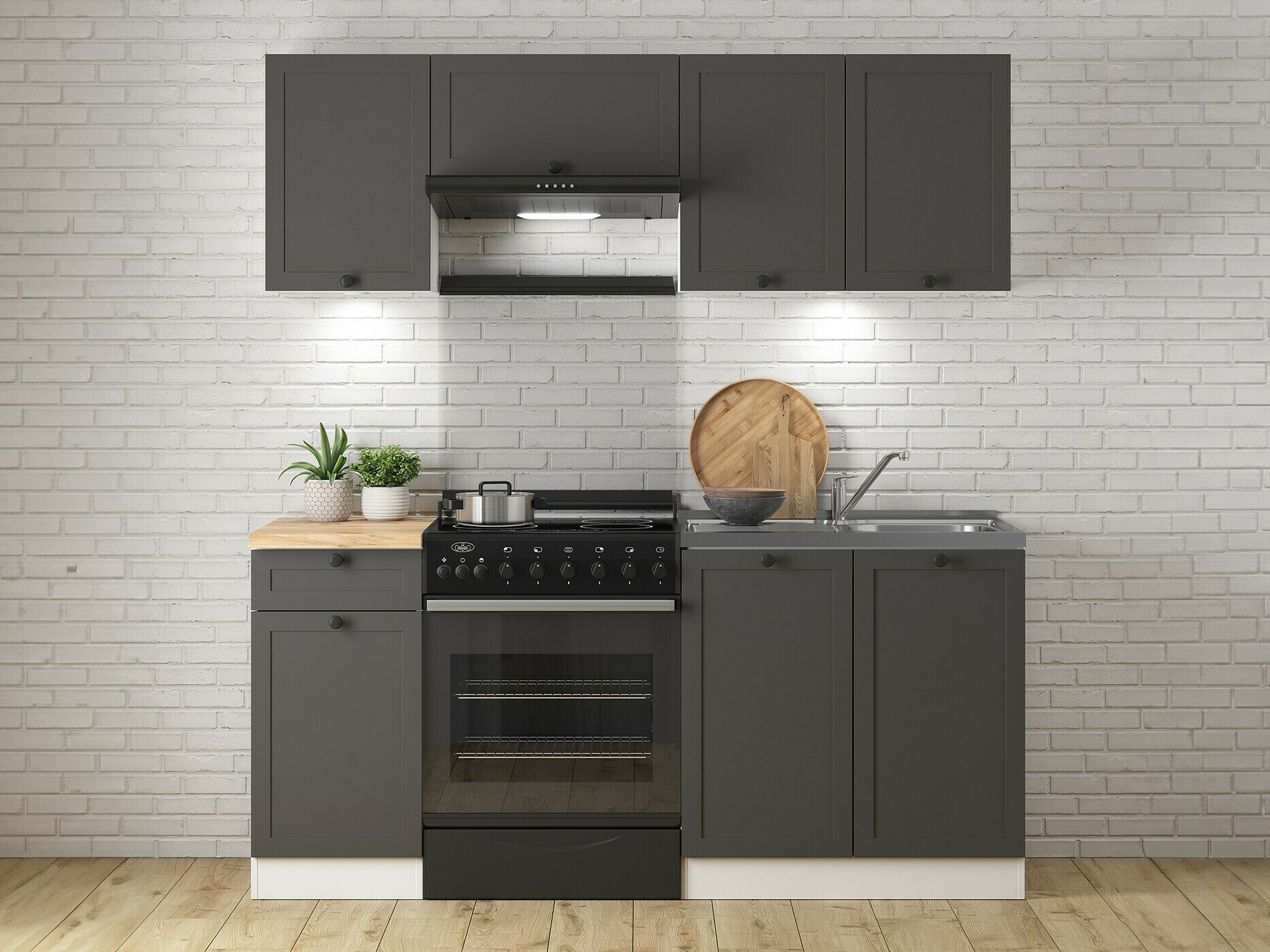 Modular sink cabinet with doors Classic Grey 115