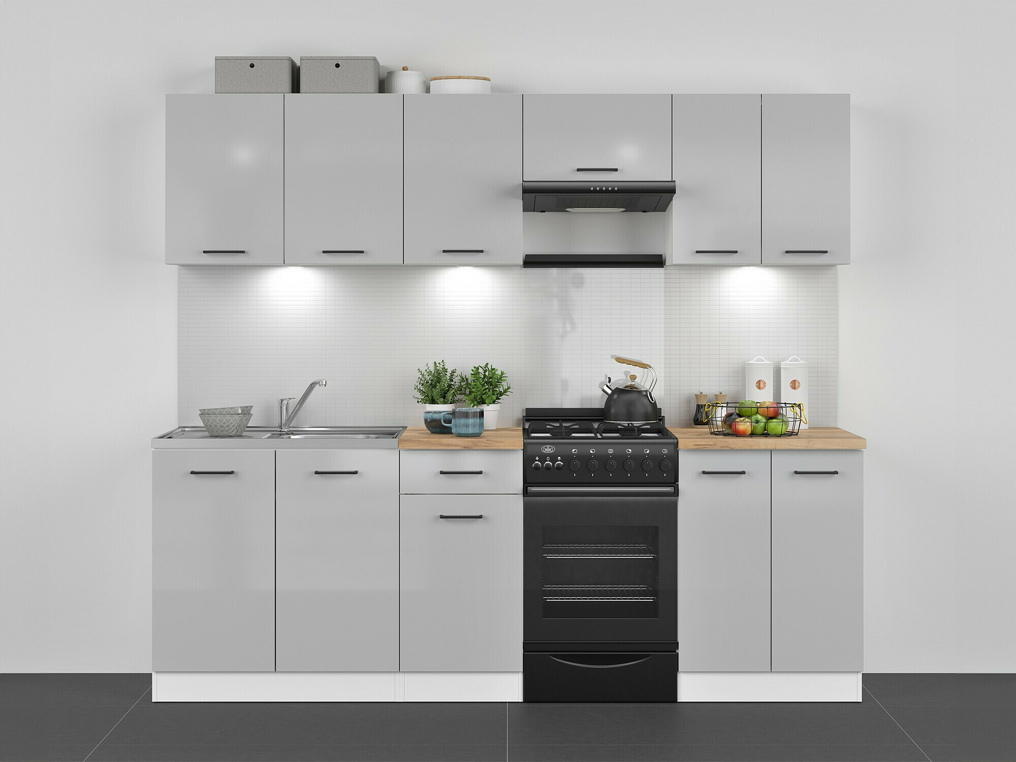 Modular wall cabinet Line Grey 103