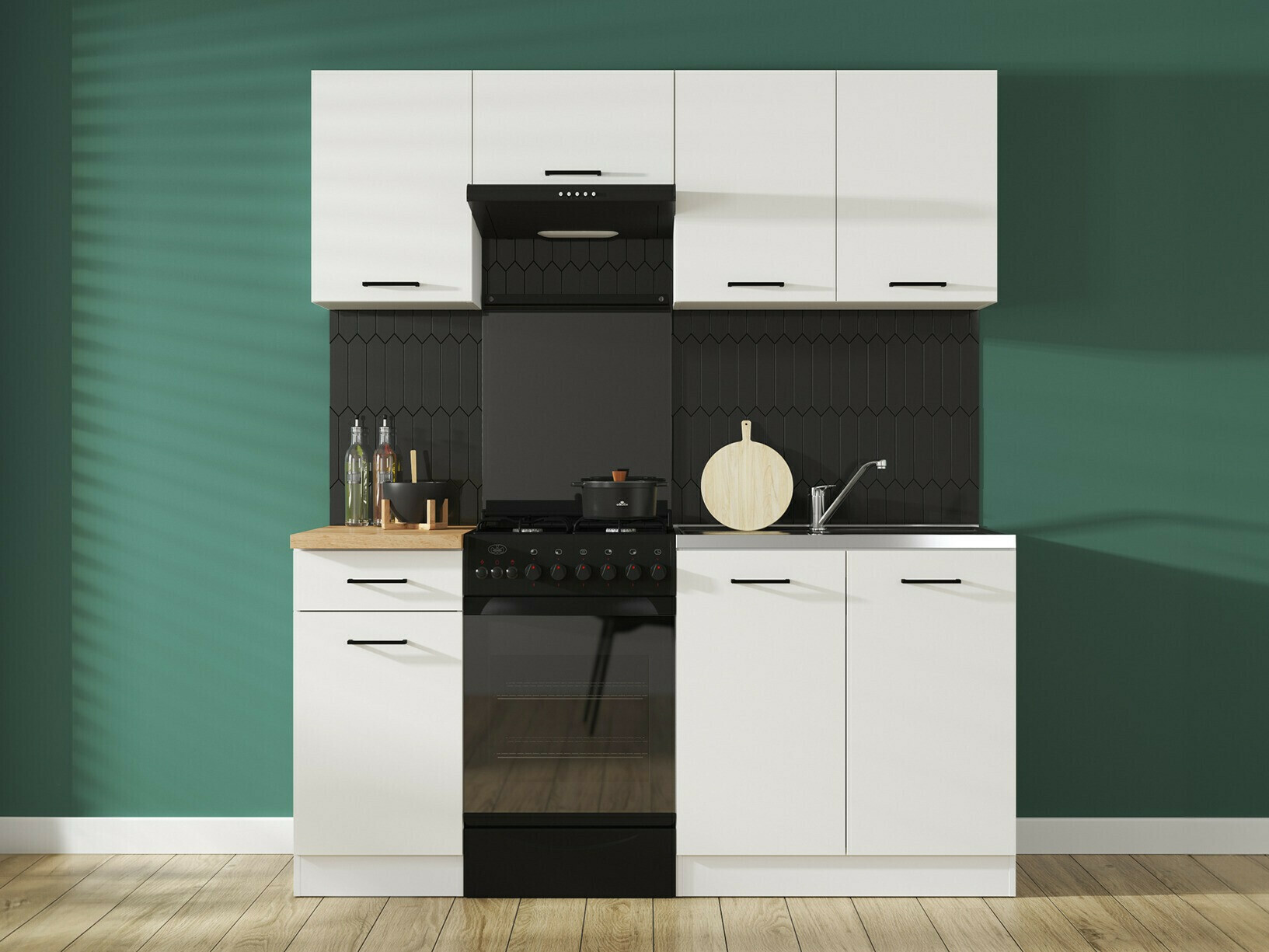 Modular wall cabinet Line White 104
