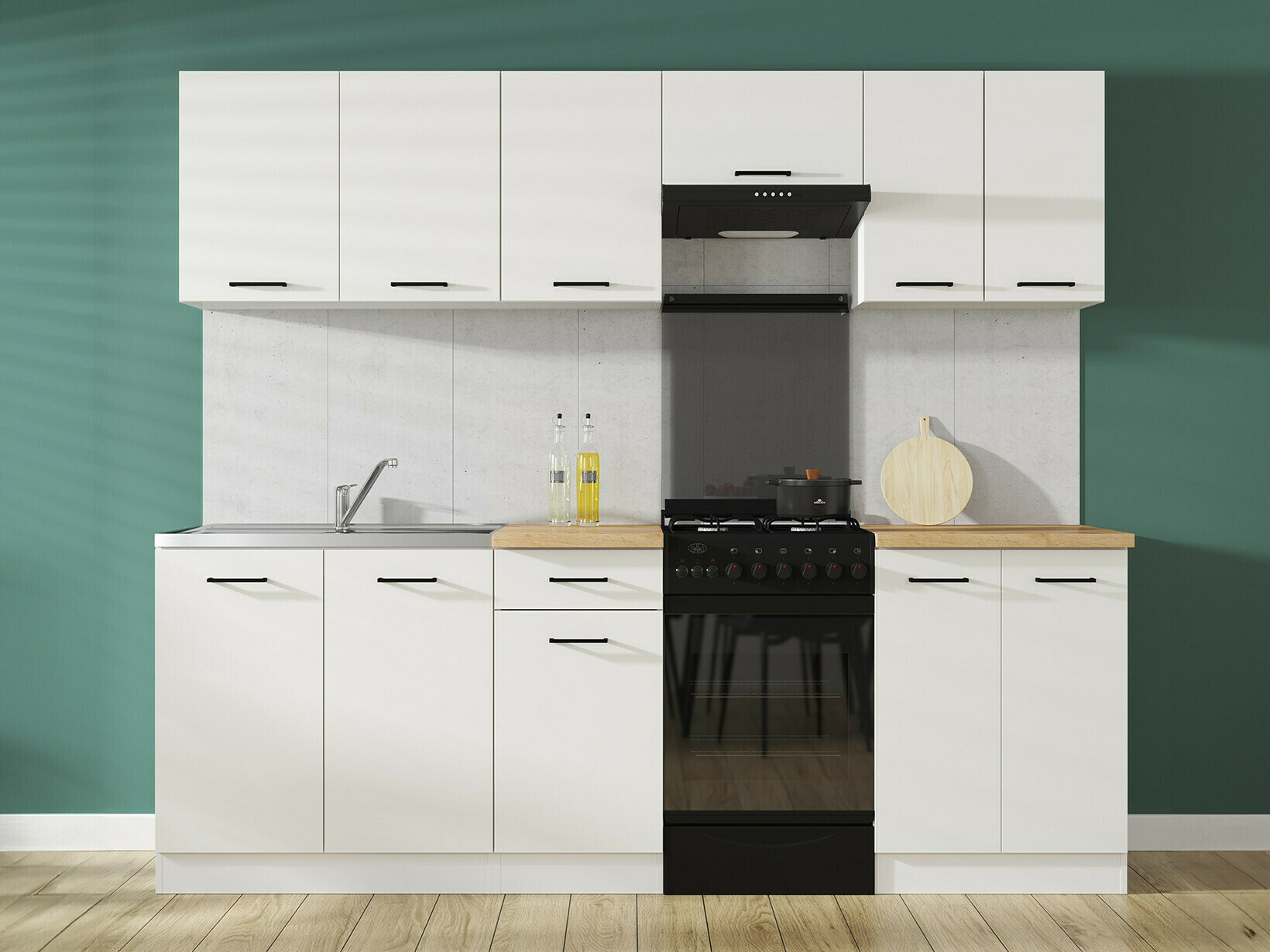Modular wall cabinet Line White 104