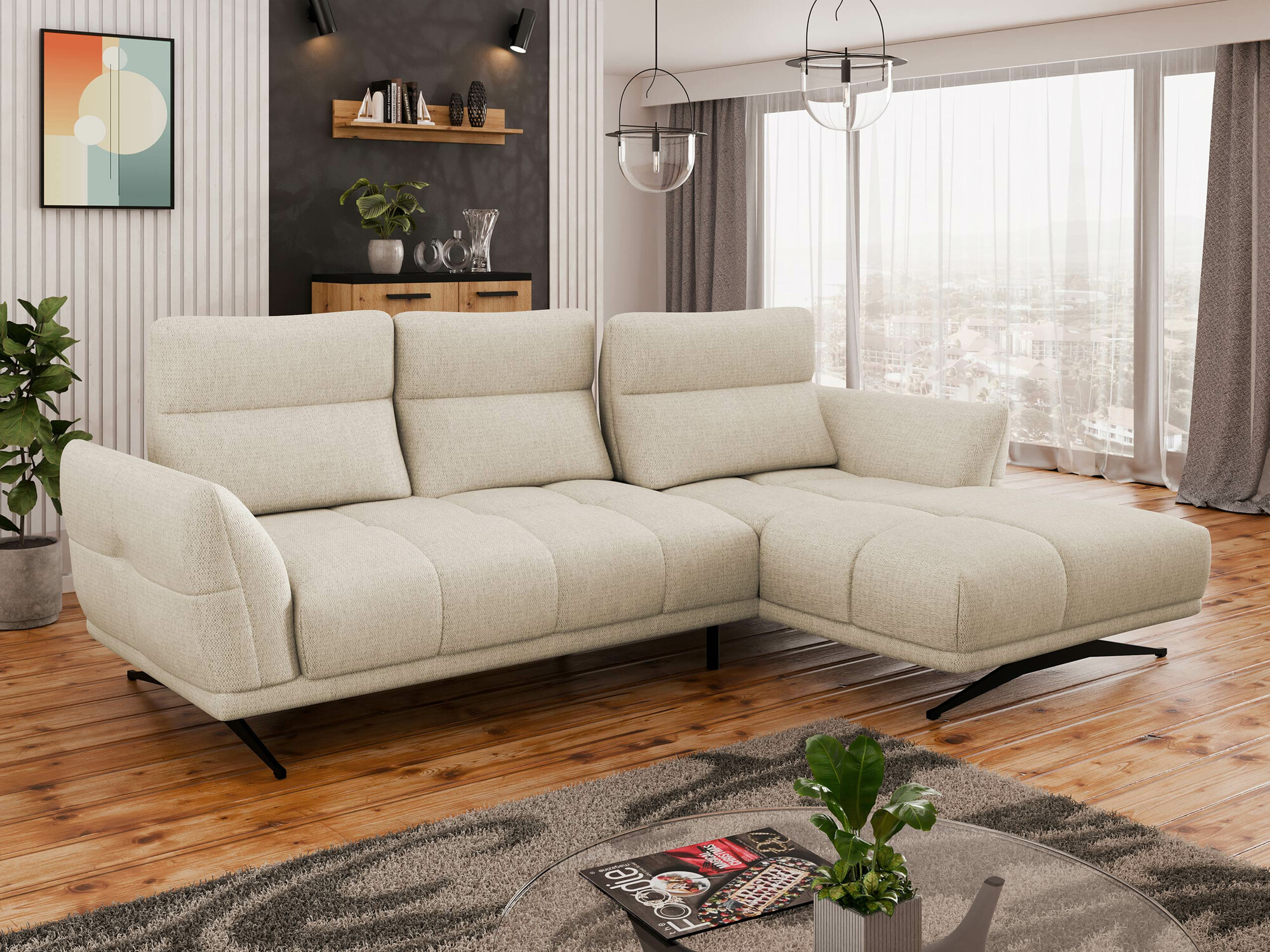 Corner sofa Lincoln 195 (Sorella 05)