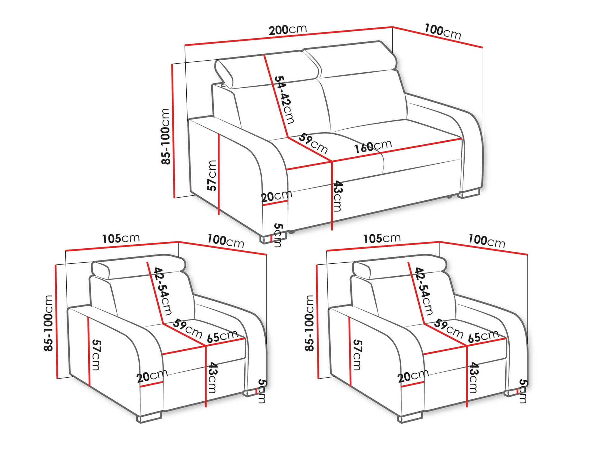 Upholstered furniture set Ovos (Crown 16)