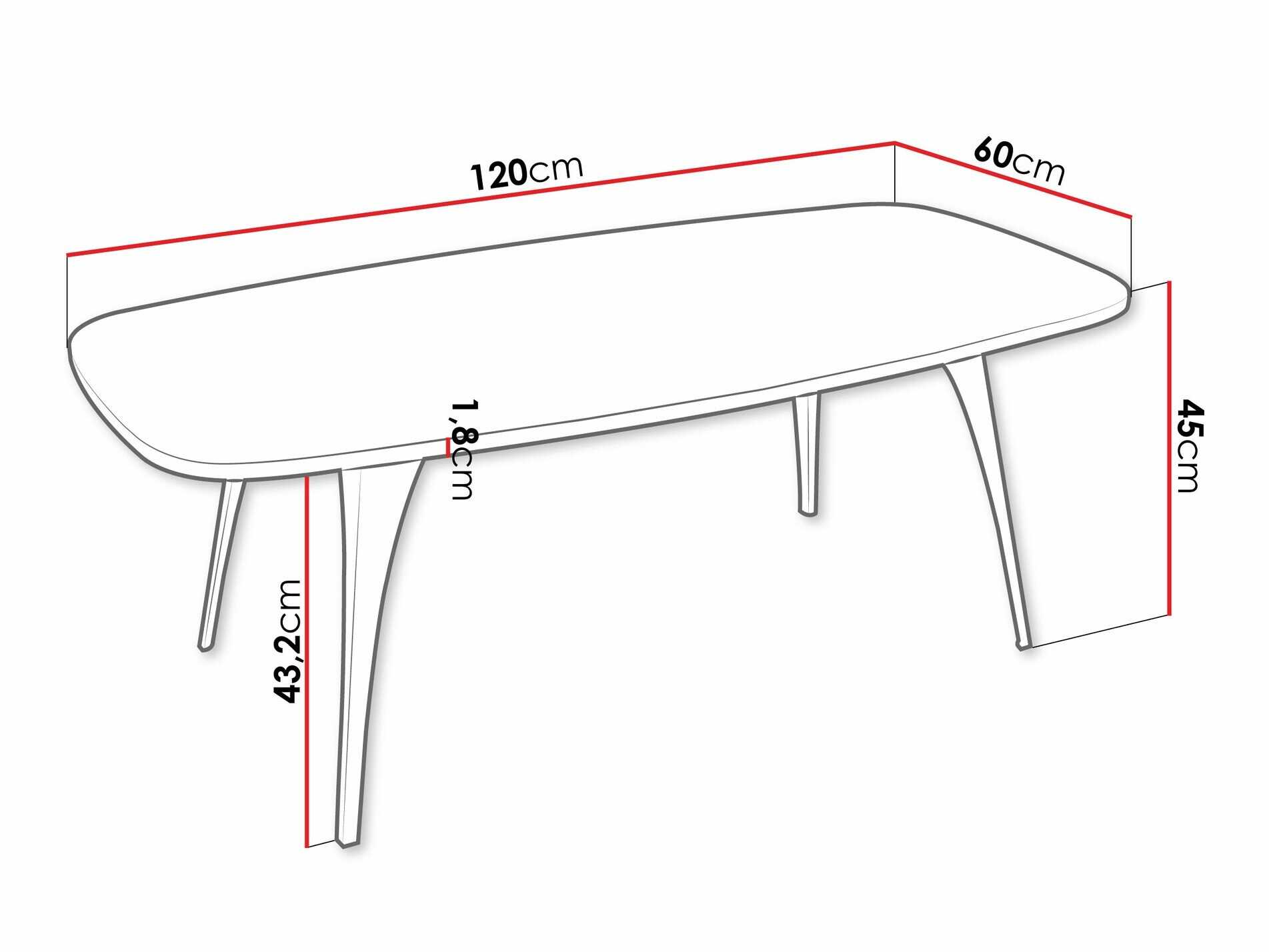 Coffee table Oswego 125 (Black)