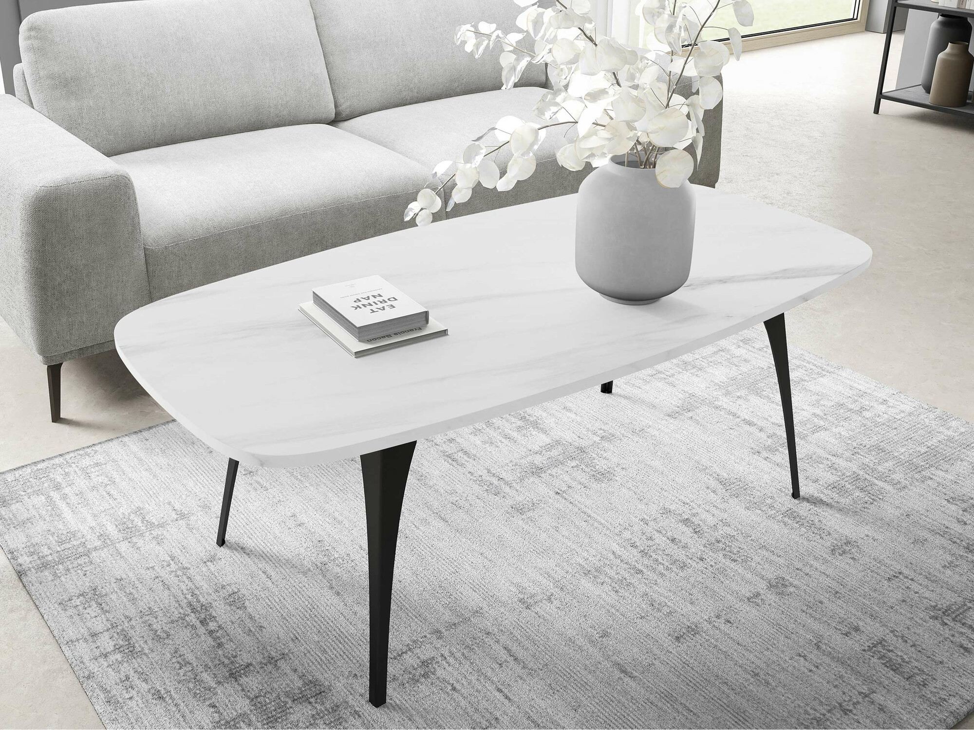 Coffee table Oswego 125 (White marble)