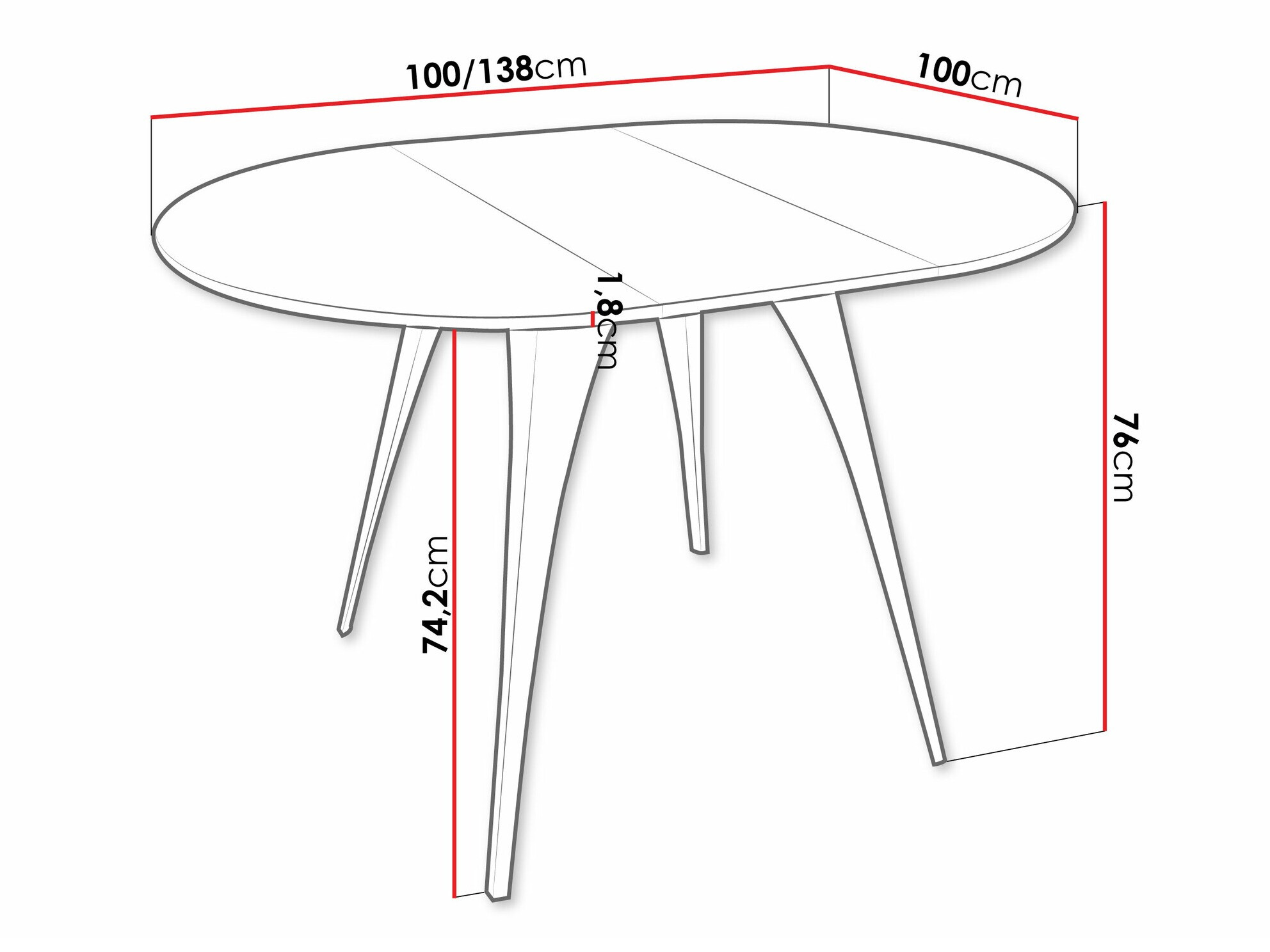 Table Oswego 132 (Black marble)