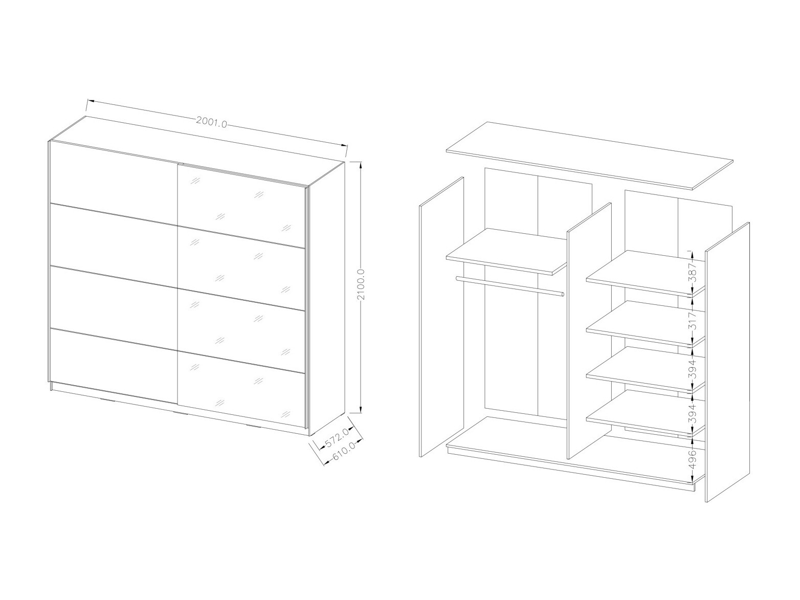 Wardrobe Melvele 111