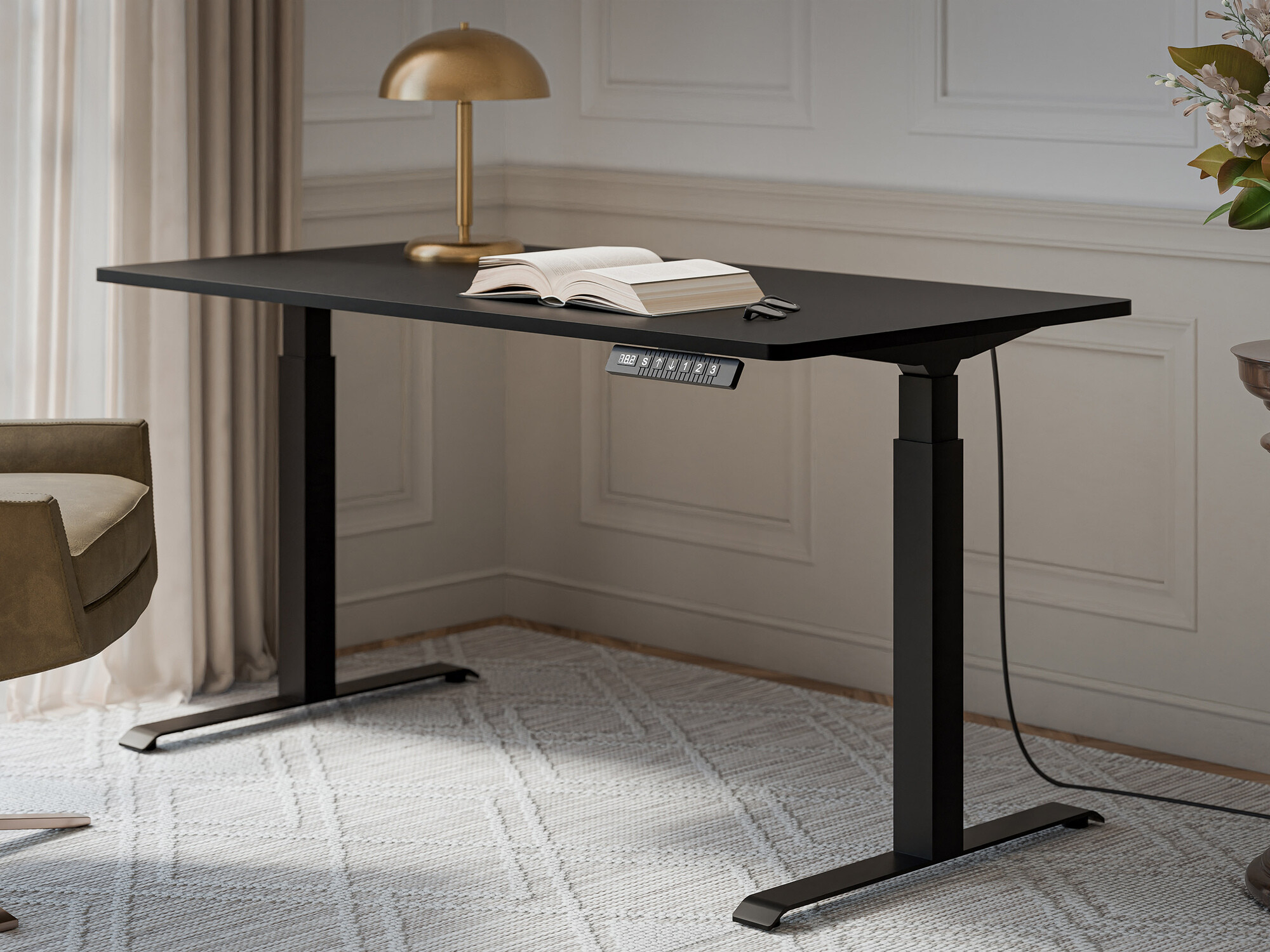 Height-adjustable desk Charlotte 195 (Black)