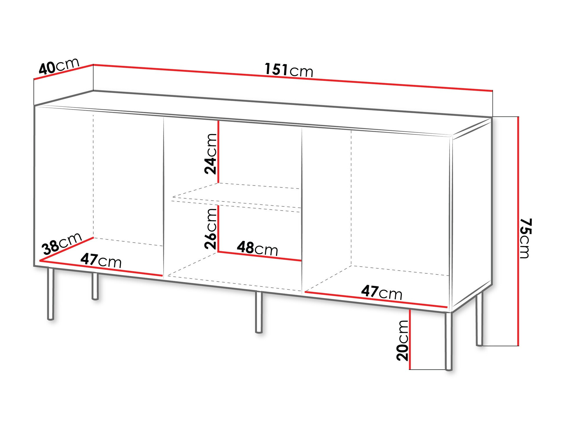Sideboard Evavese 100 (Beige)