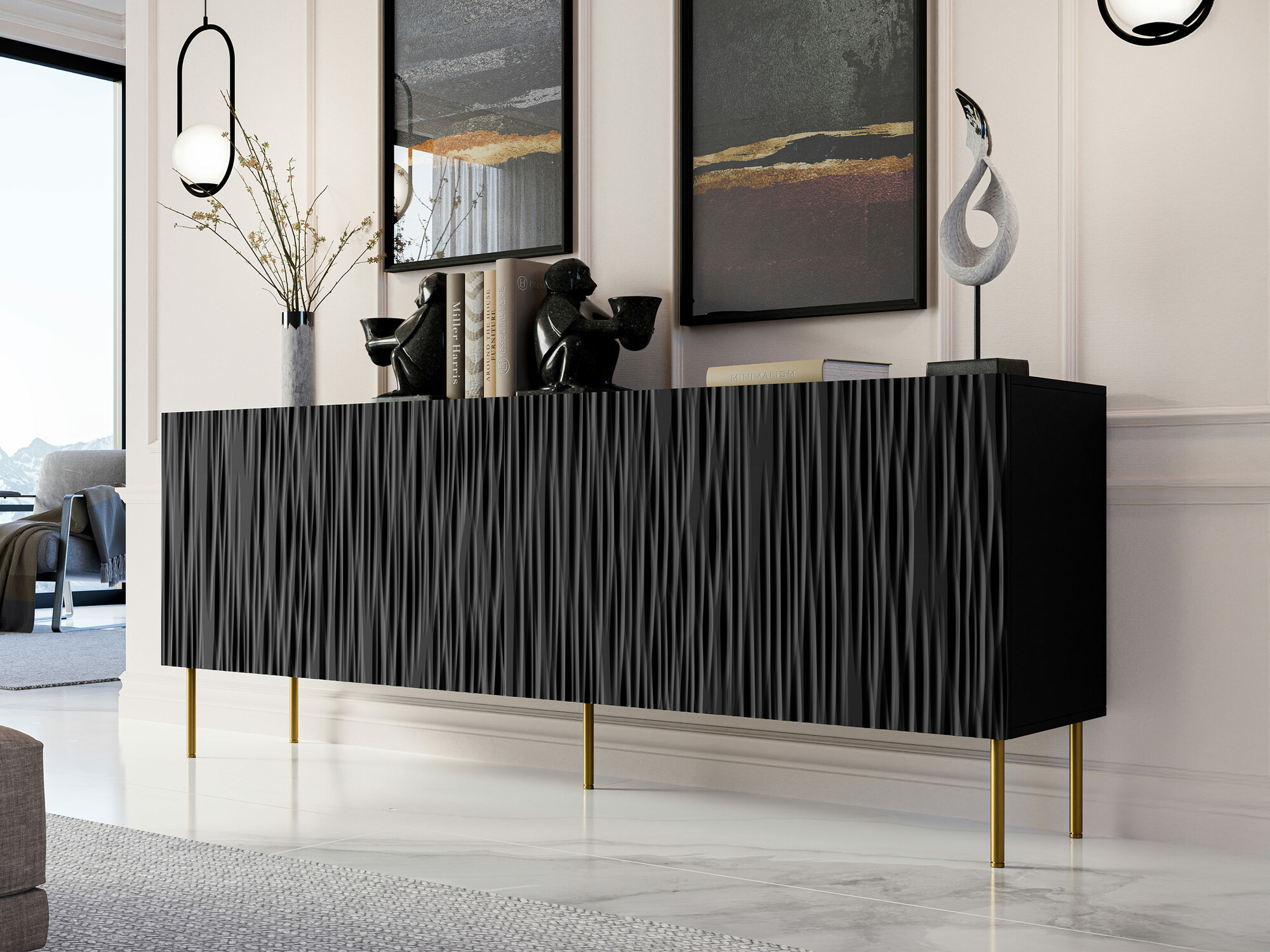Sideboard Lorelbo 101 (Black + Golden)