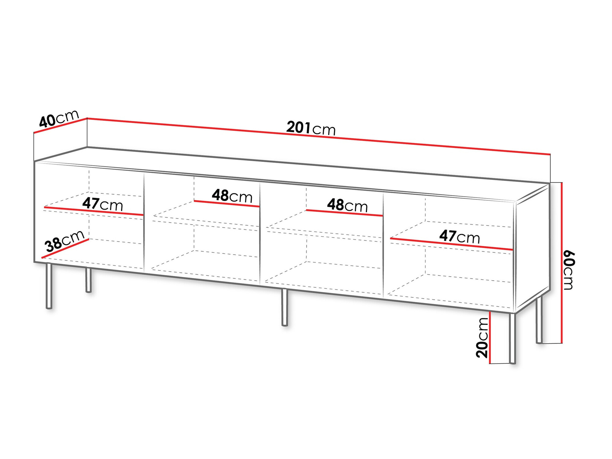 TV stand Evavese 103 (Black)
