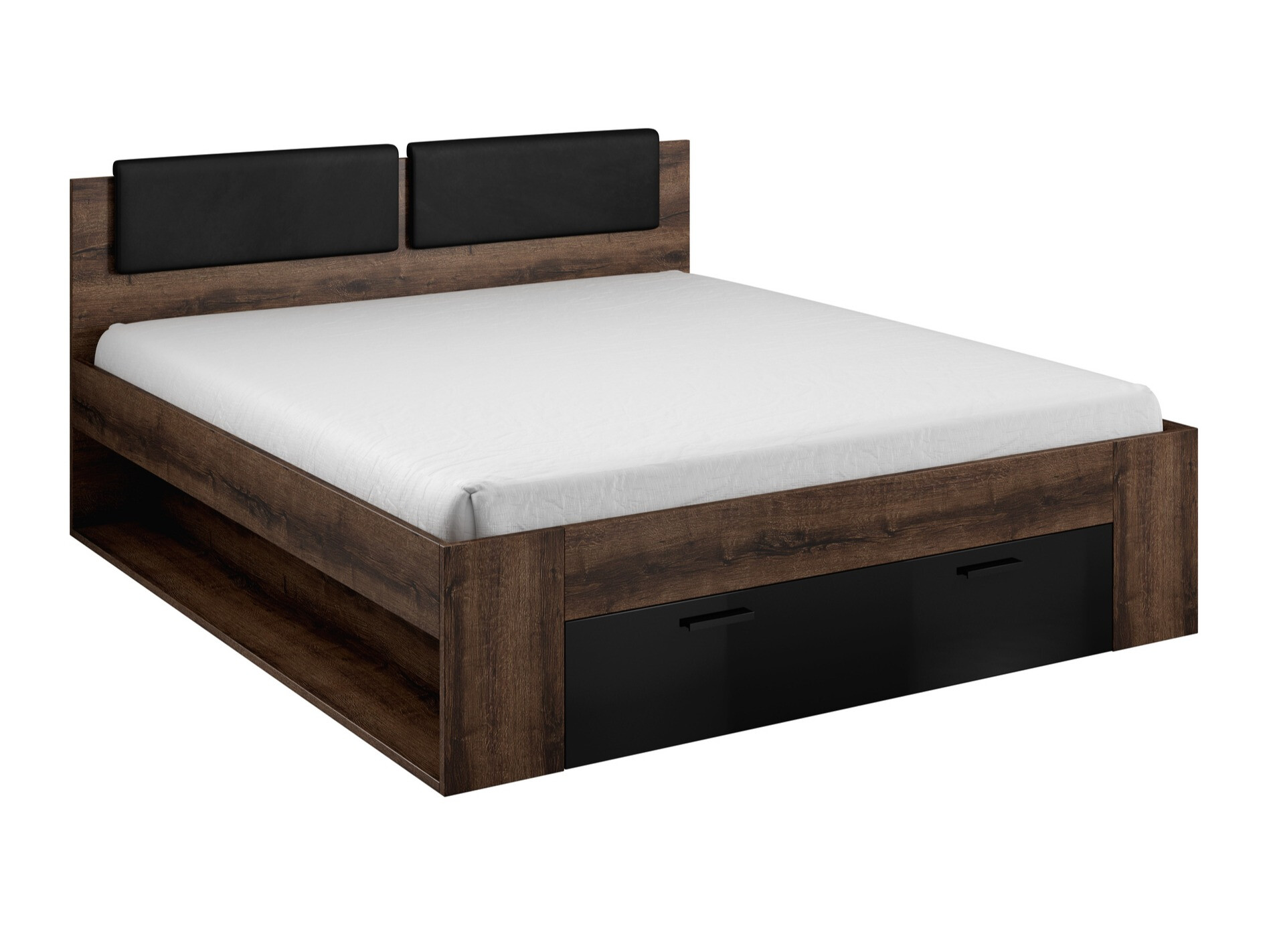 Bed Levruvu 106 (Monastery oak + Glossy black)