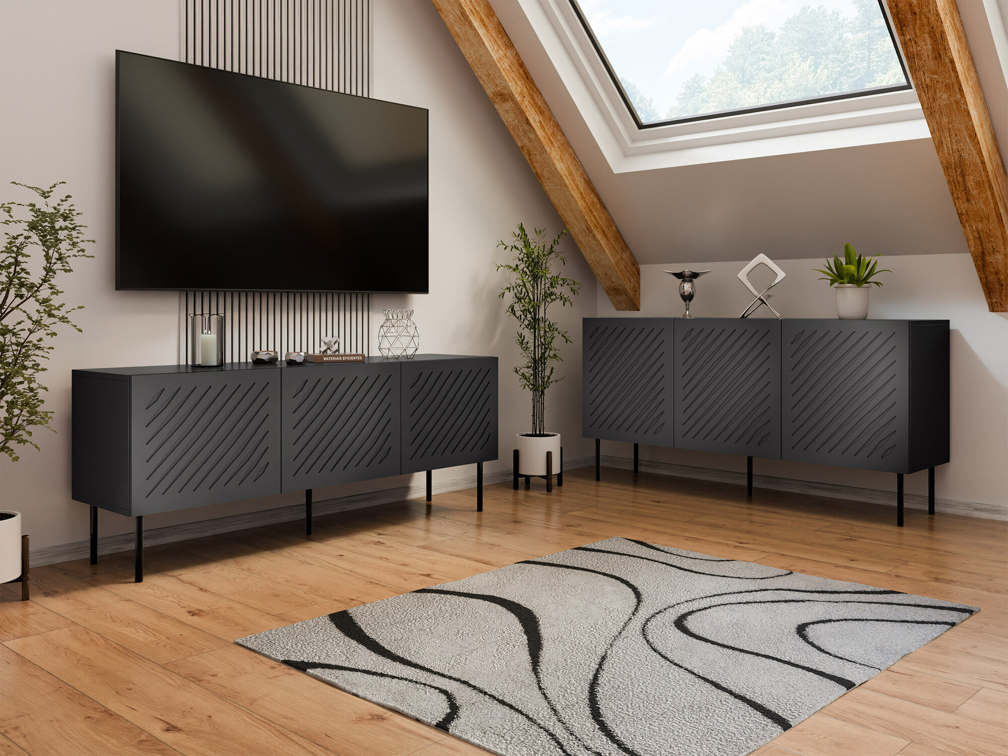 Living room set Tolfelo 105 (Black)