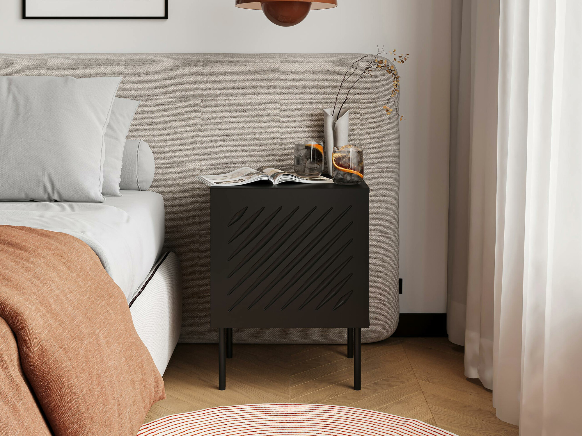 Set of bedside tables Tolfelo 104 (Black)
