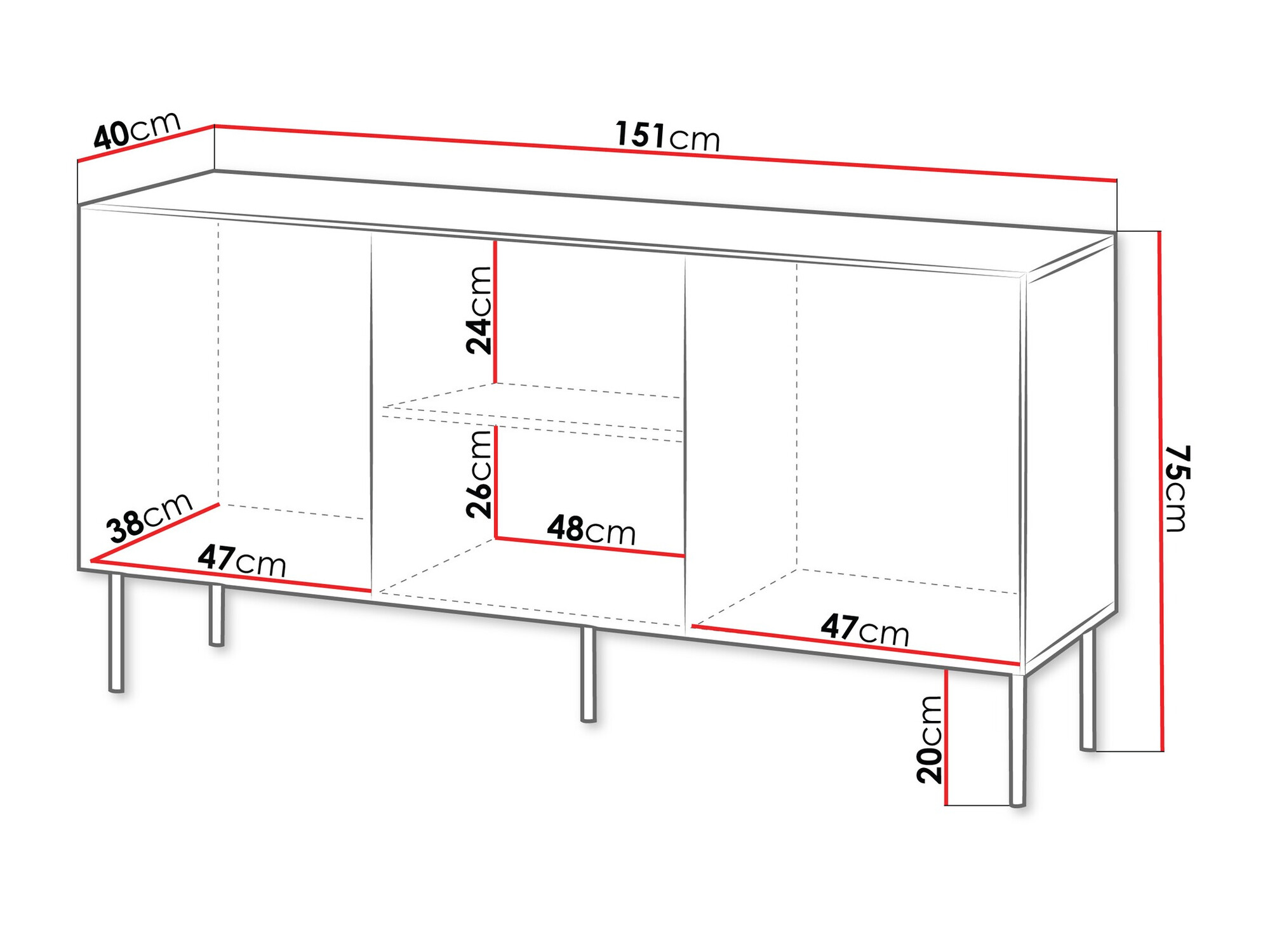 Sideboard Tolfelo 100 (Beige)
