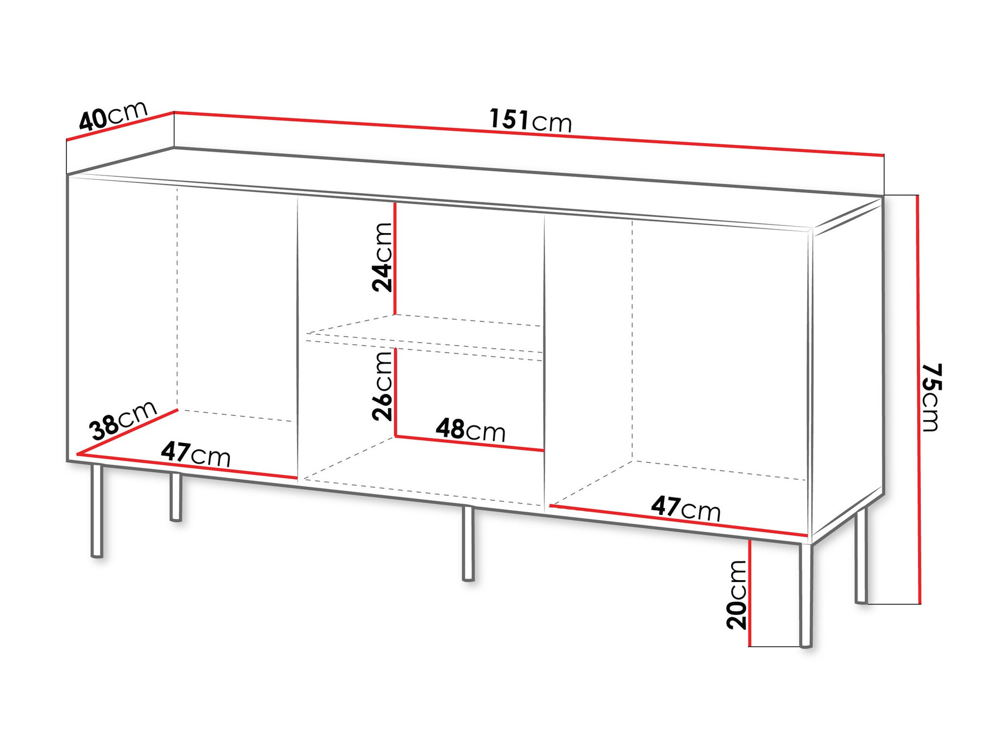 Sideboard Tolfelo 100 (Black)