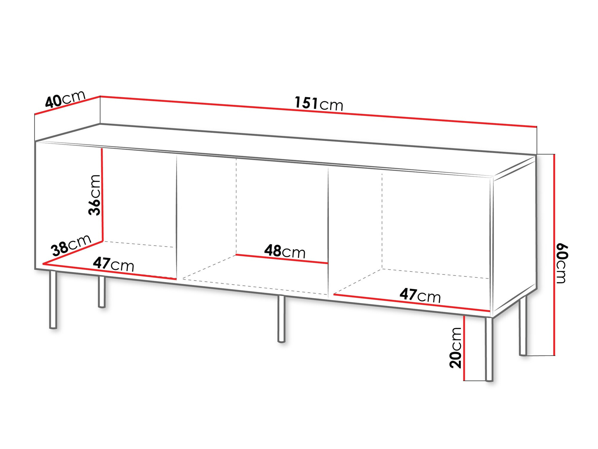 TV stand Tolfelo 102 (Black)