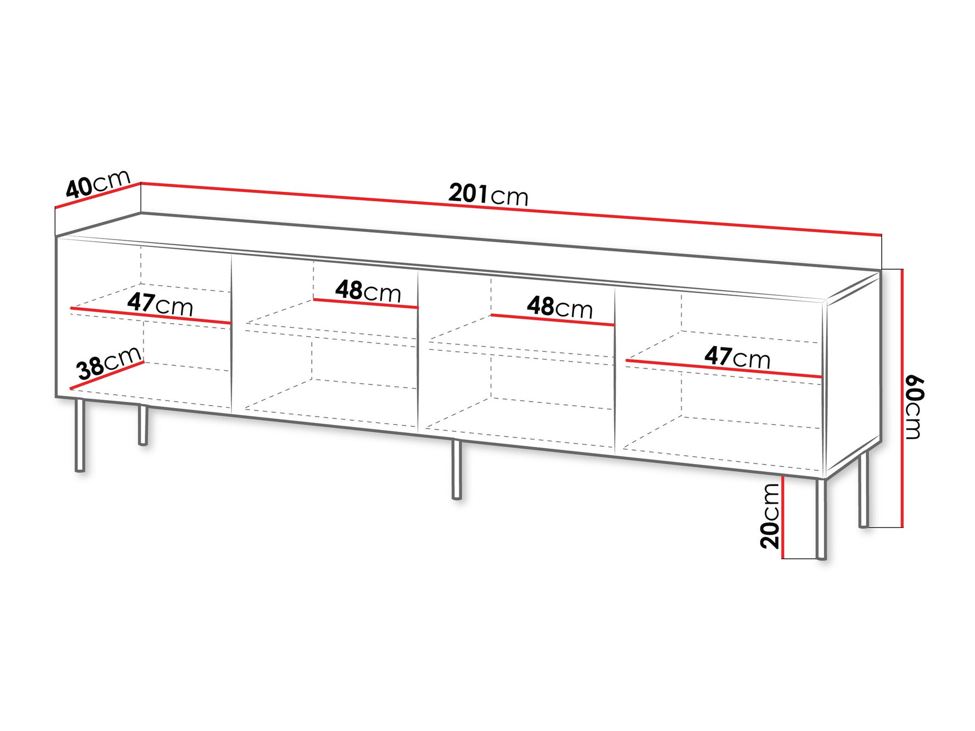 TV stand Tolfelo 103 (Black)