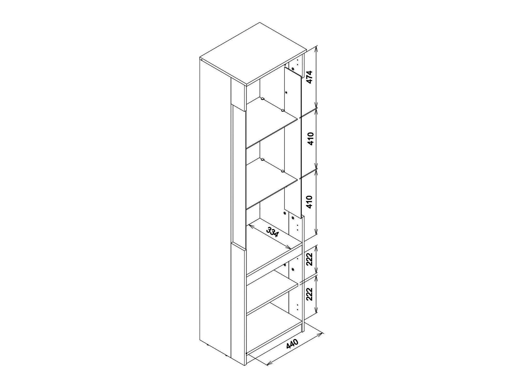 Bookcase Catelbi 121 (Sonoma oak)