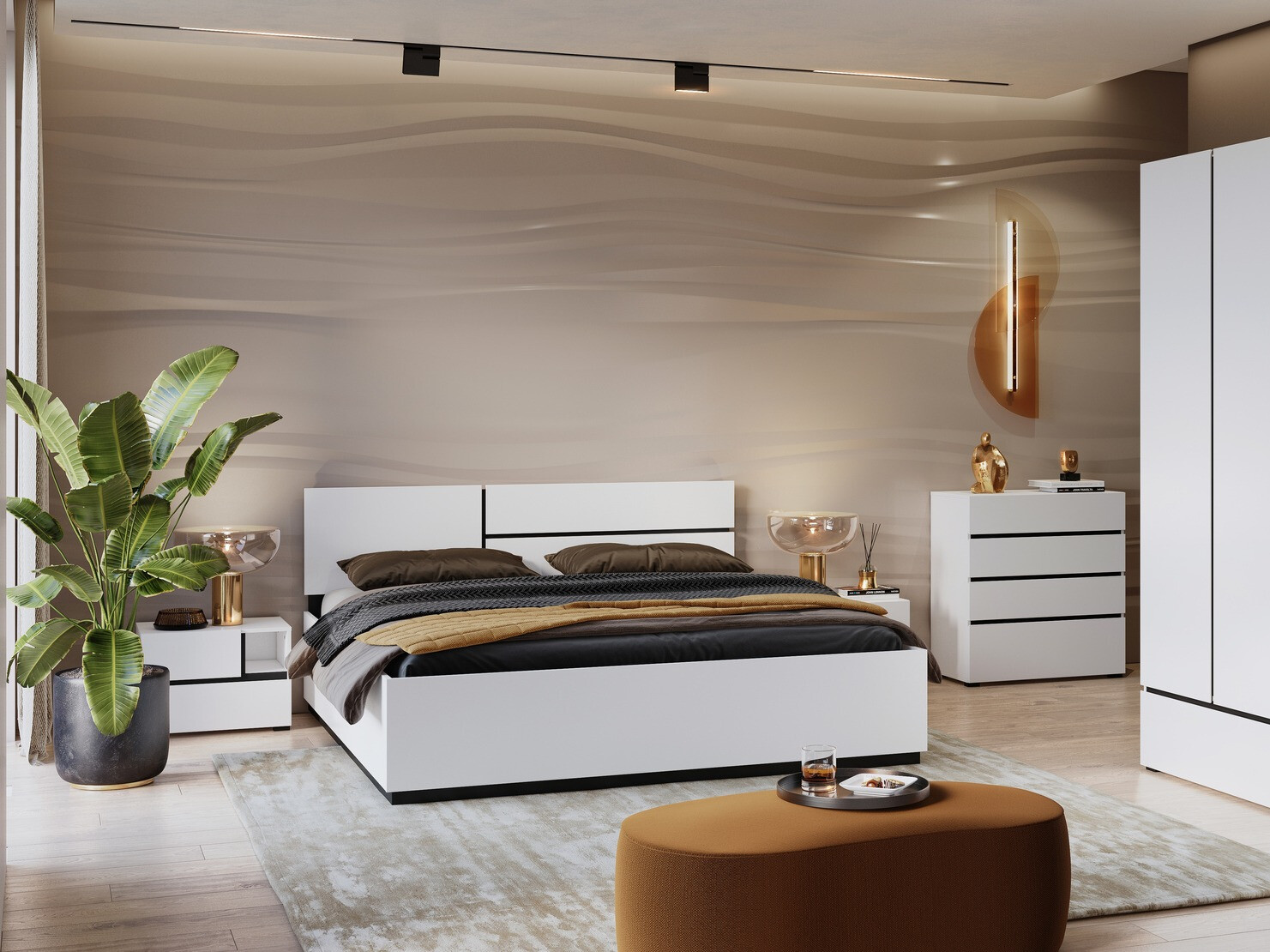 Bedside table Alfere 120 (White)