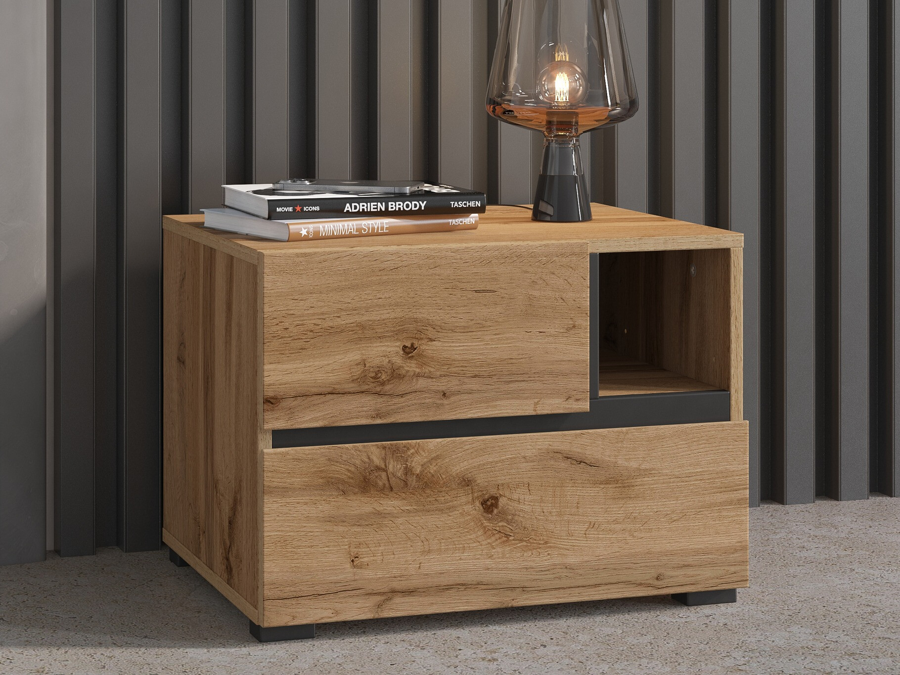 Bedside table Alfere 120 (Wotan Oak)