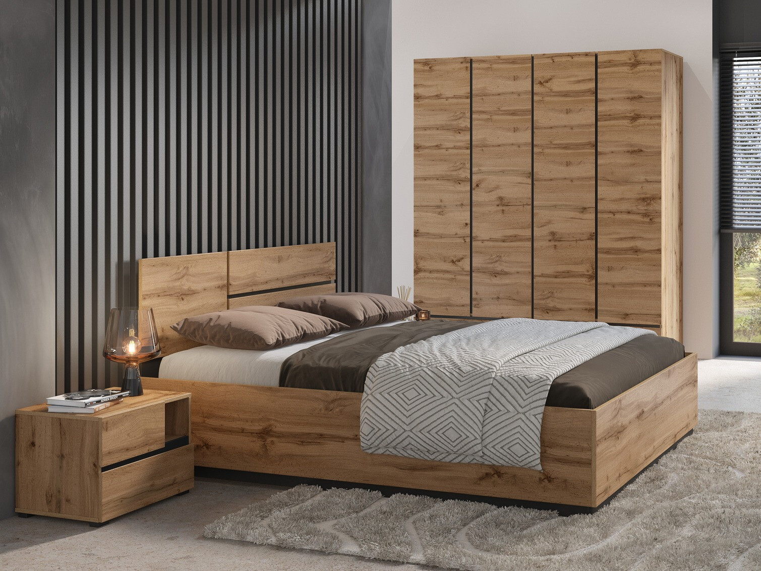 Wardrobe Alfere 118 (Wotan Oak)