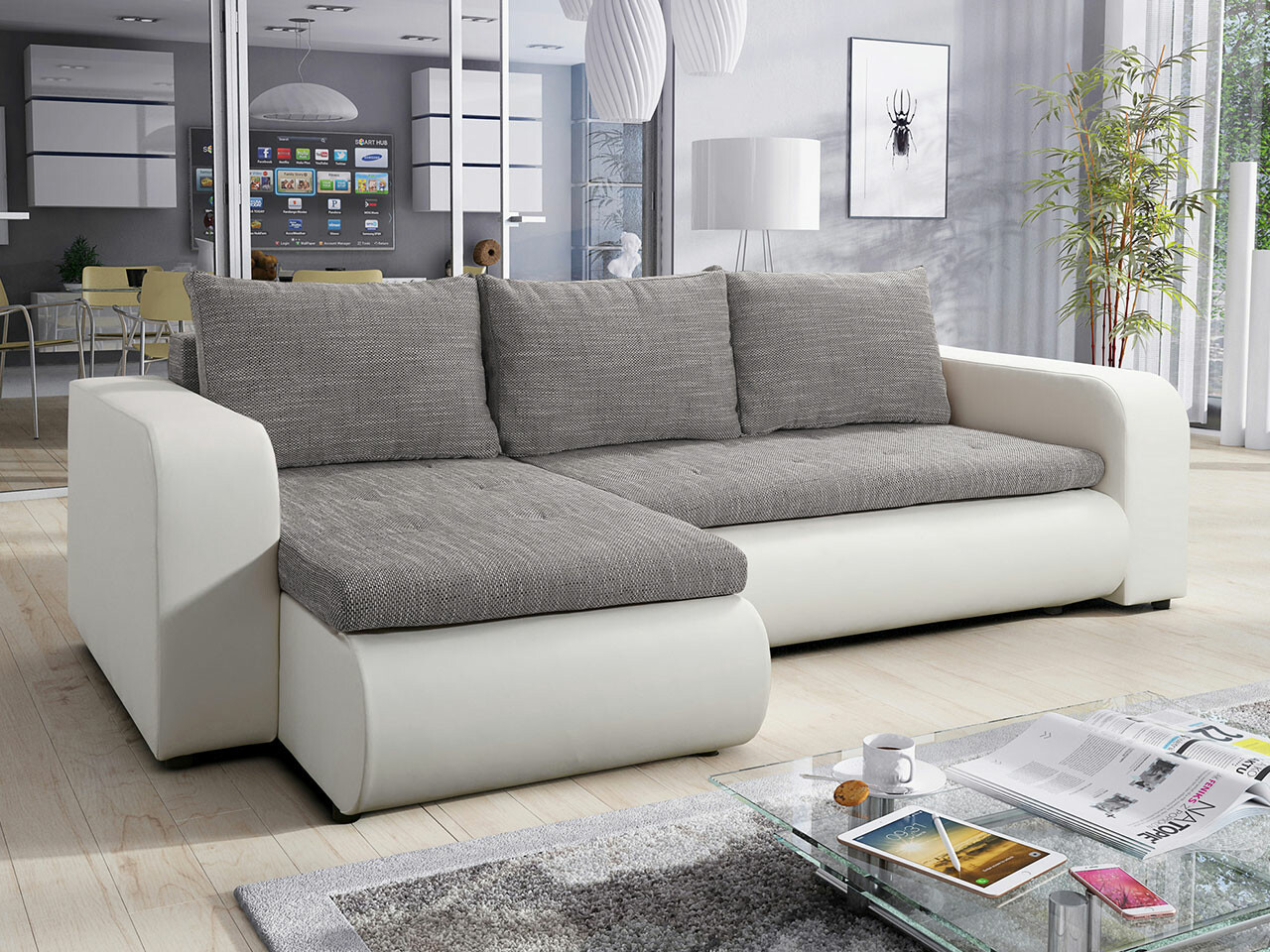 Corner sofa Muncie 100 (Soft 017 + Lawa 05)