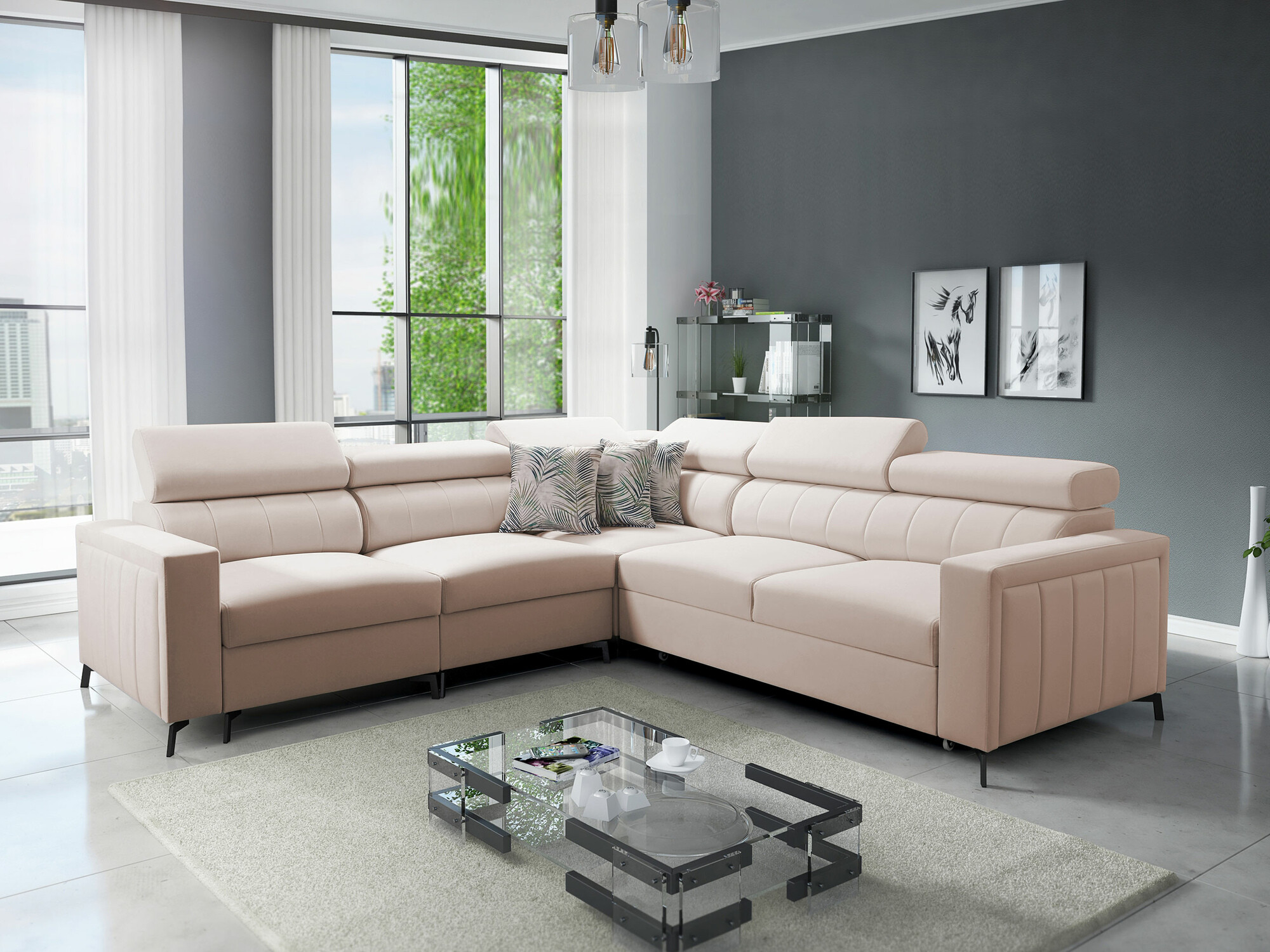 Corner sofa Sarasota 152 (Mono 231 + Botanical 36)