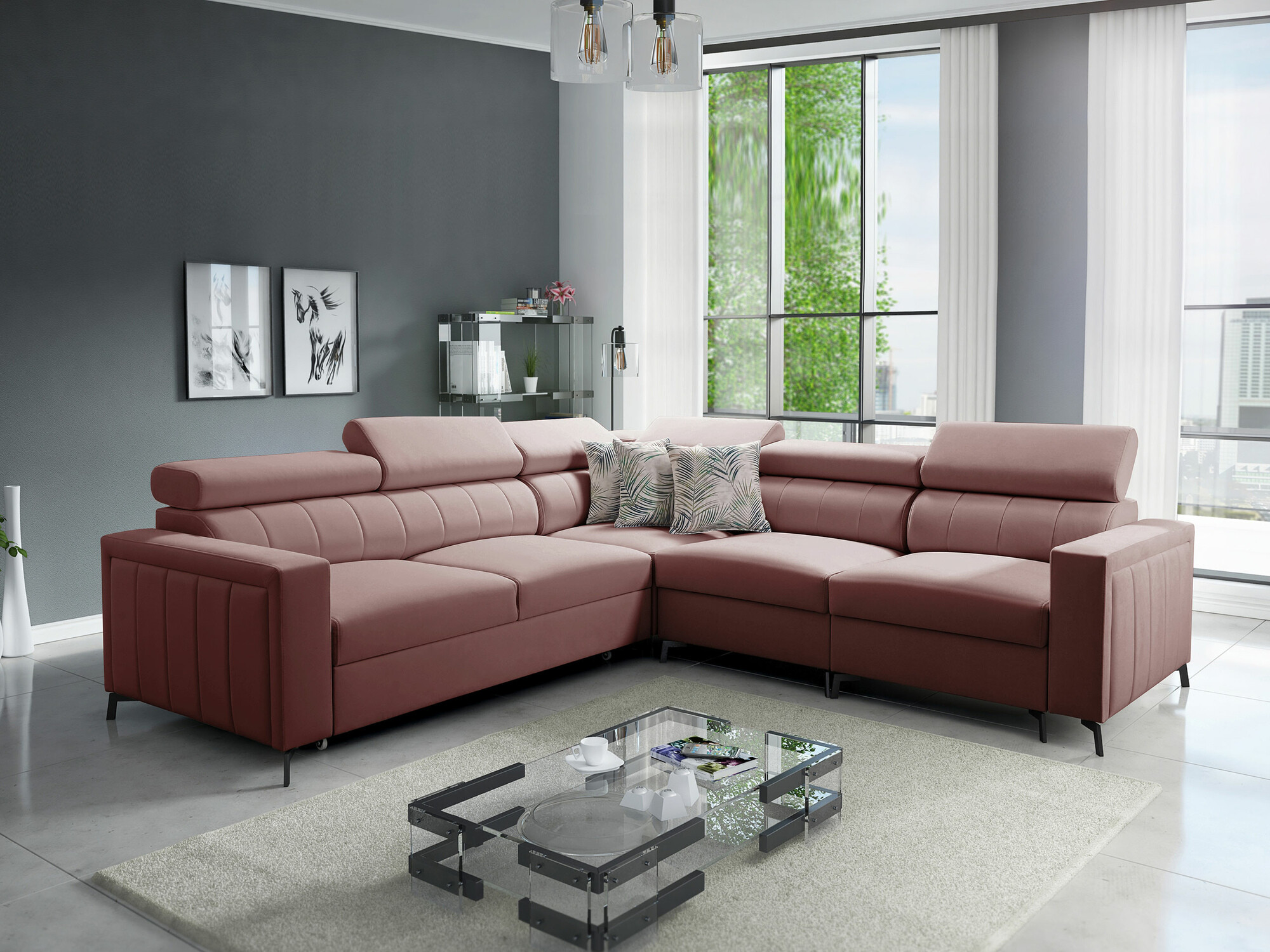 Corner sofa Sarasota 152 (Mono 235 + Botanical 36)