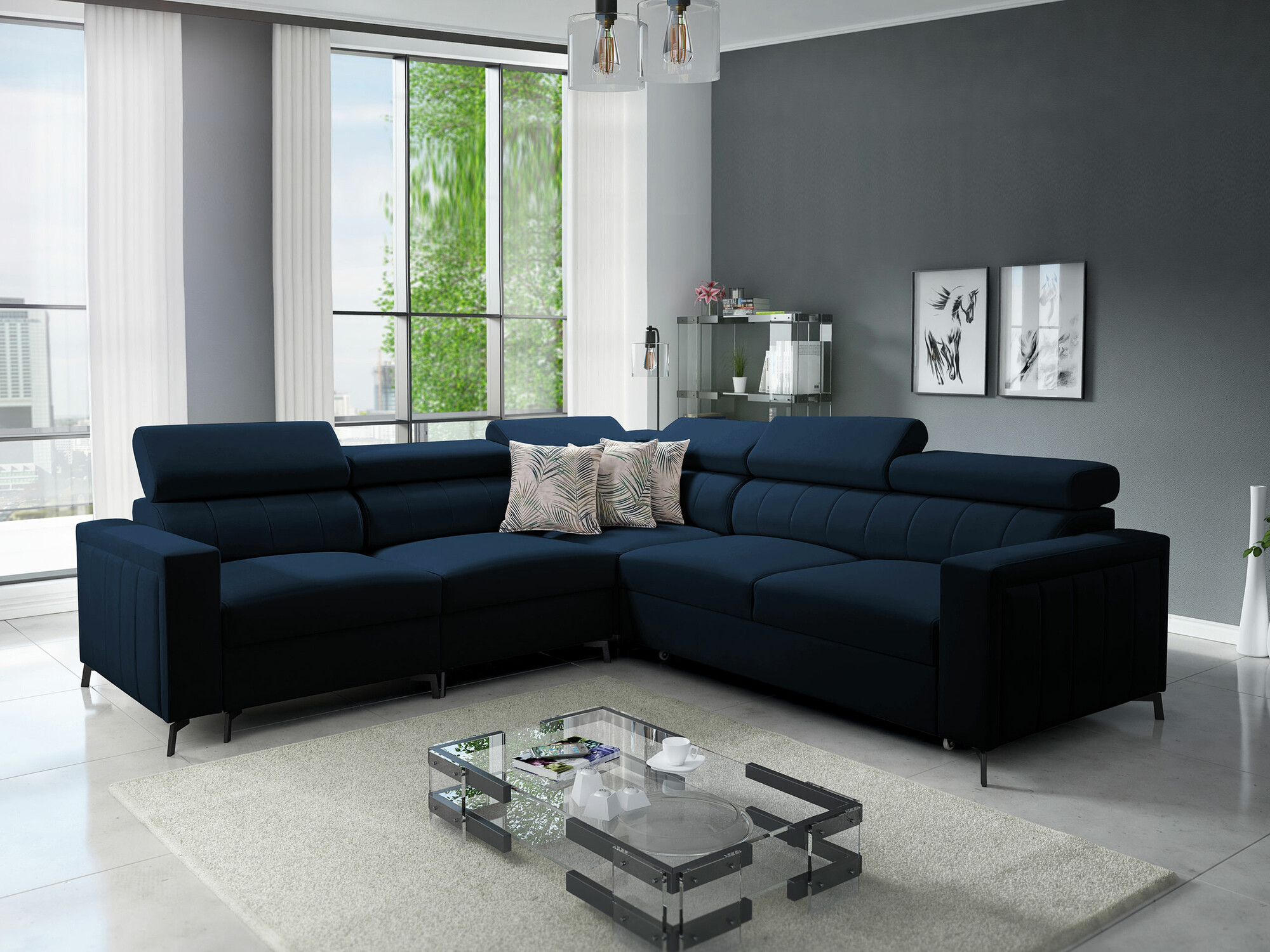 Corner sofa Sarasota 152 (Mono 242 + Botanical 36)