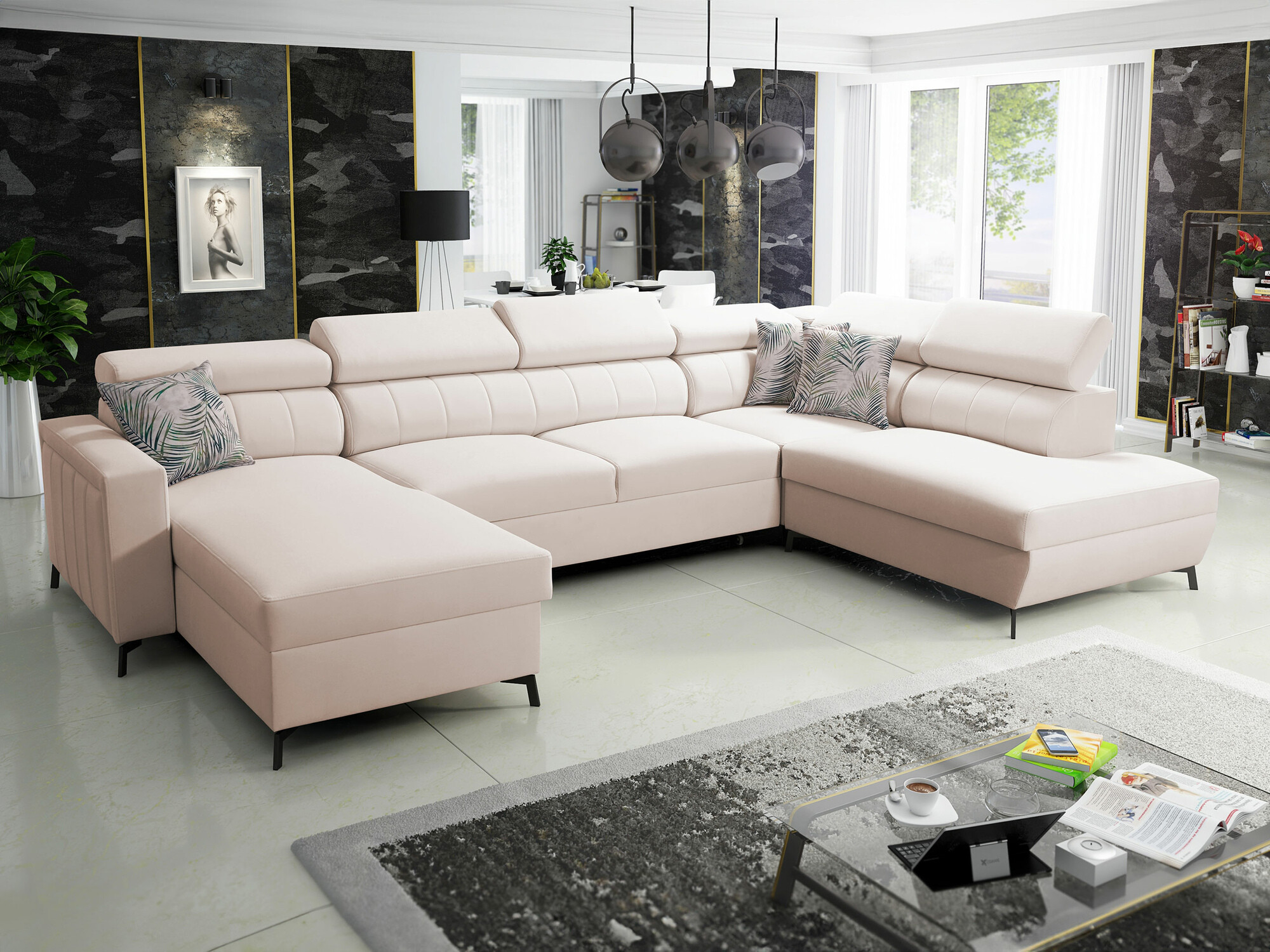 Corner sofa Sarasota 158 (Mono 231 + Botanical 36)