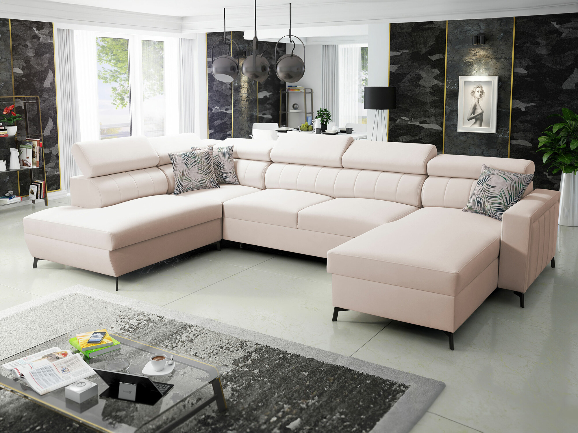 Corner sofa Sarasota 158 (Mono 231 + Botanical 36)
