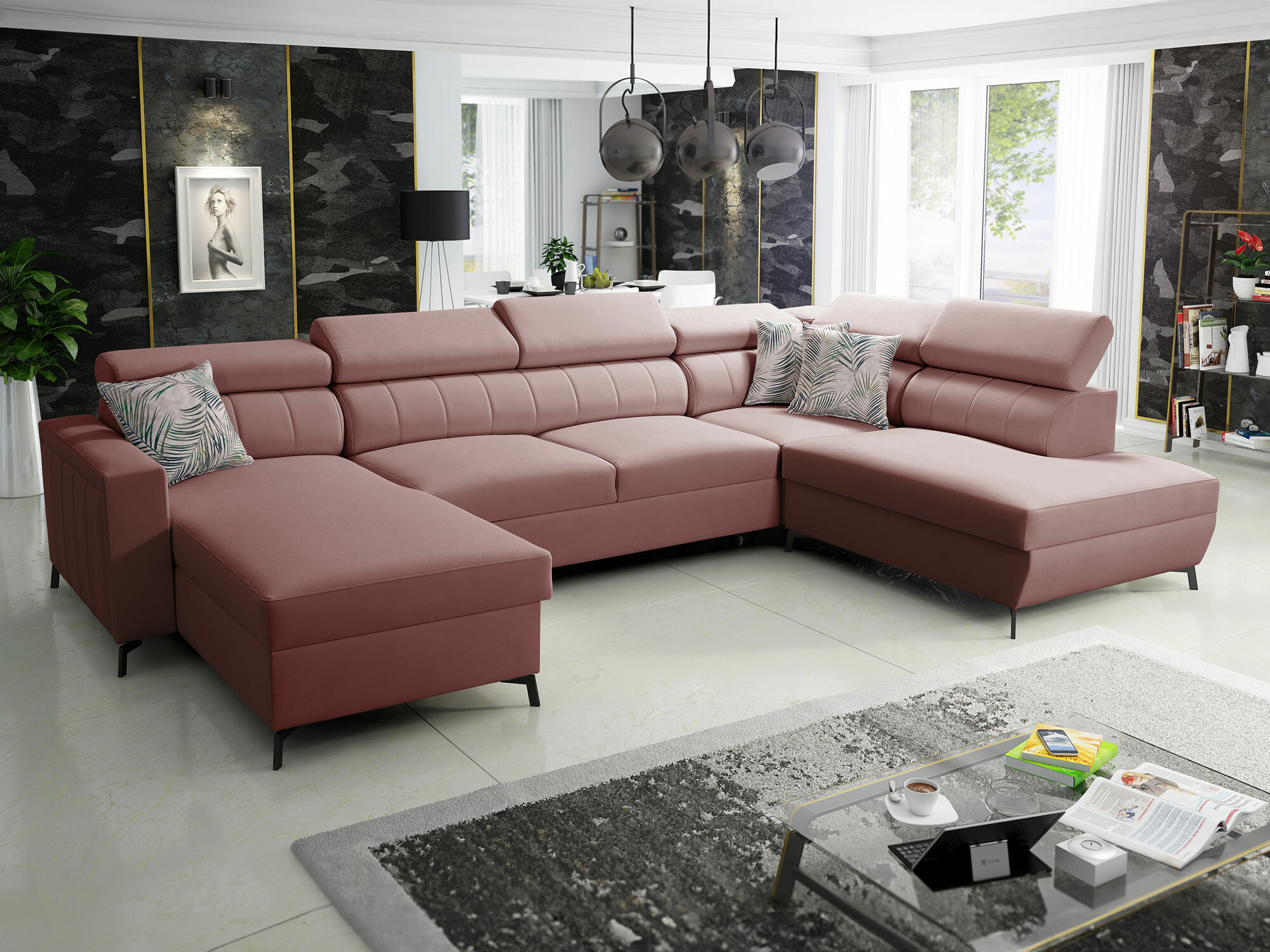 Corner sofa Sarasota 158 (Mono 235 + Botanical 36)