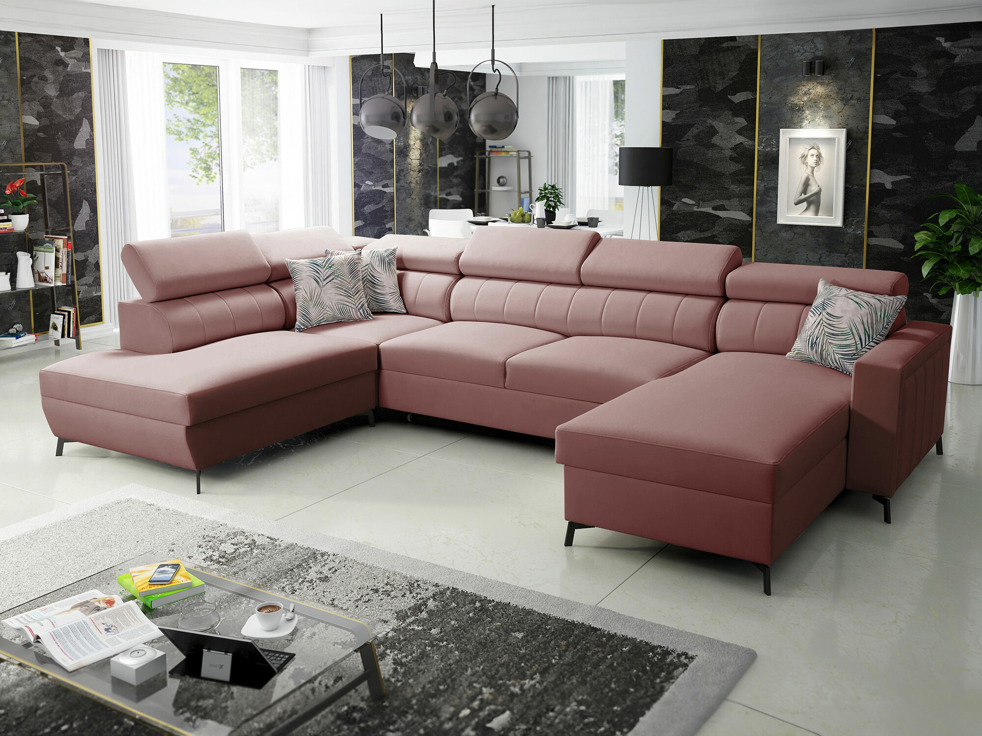 Corner sofa Sarasota 158 (Mono 235 + Botanical 36)