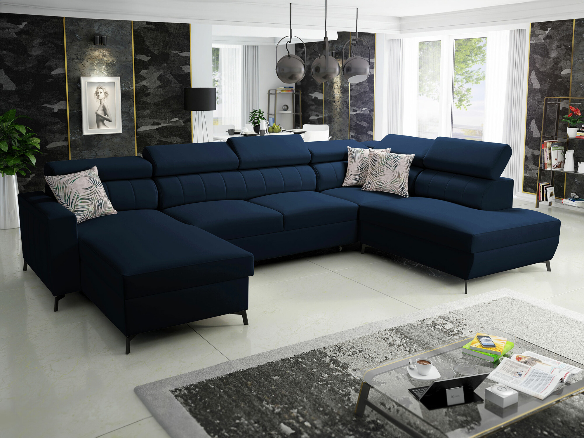 Corner sofa Sarasota 158 (Mono 242 + Botanical 36)