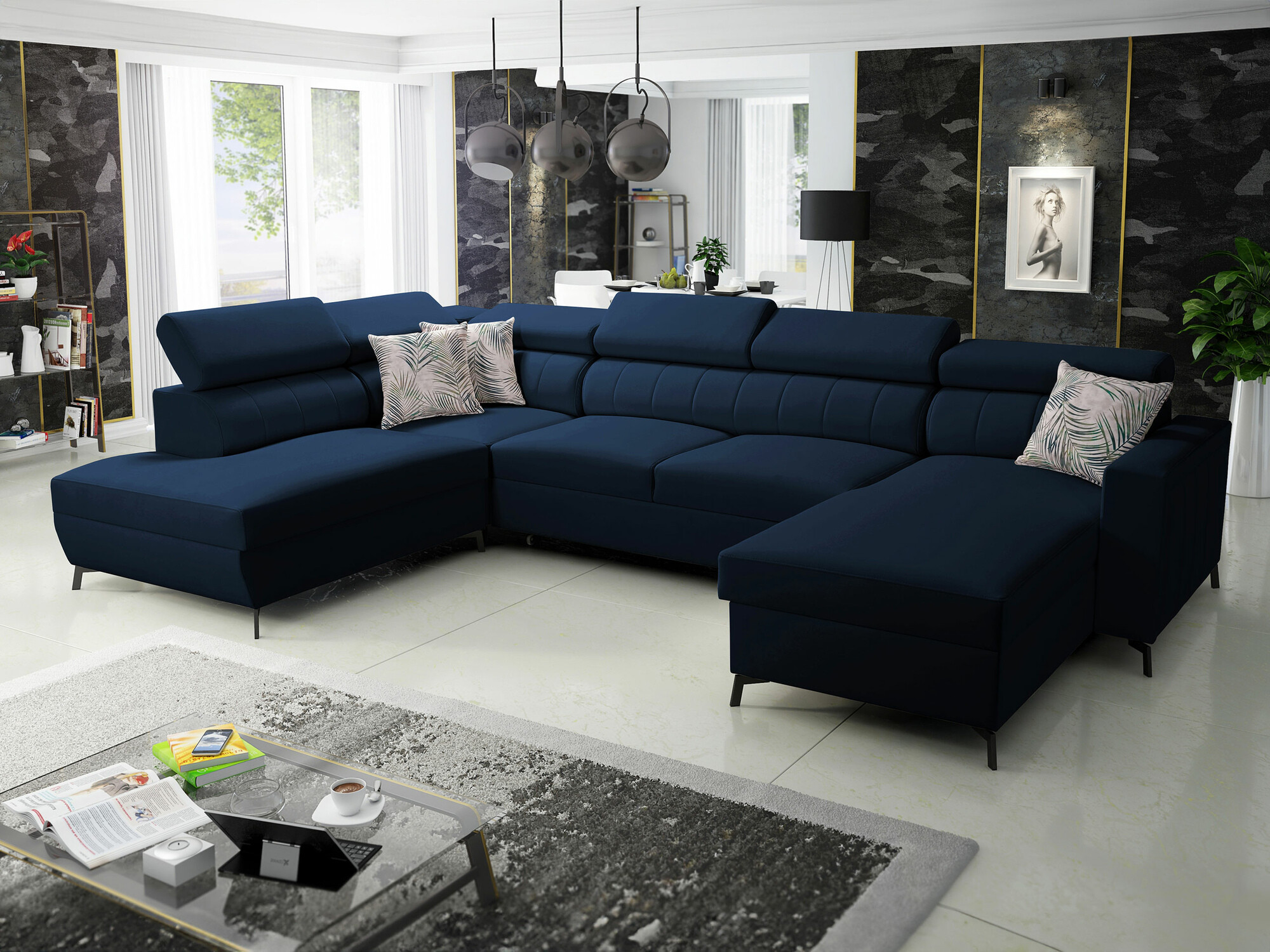 Corner sofa Sarasota 158 (Mono 242 + Botanical 36)