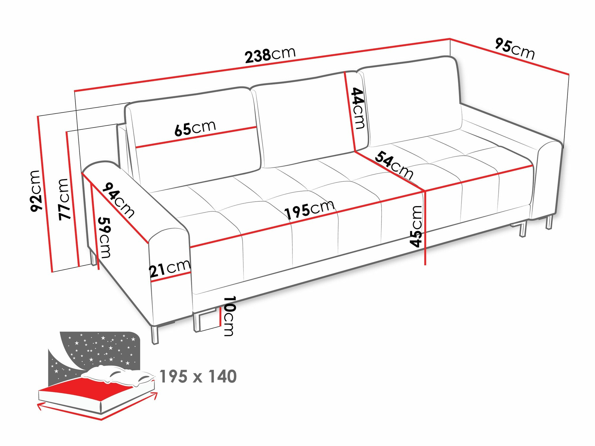 Sofa bed Stonecrest 102 (Velo 621)