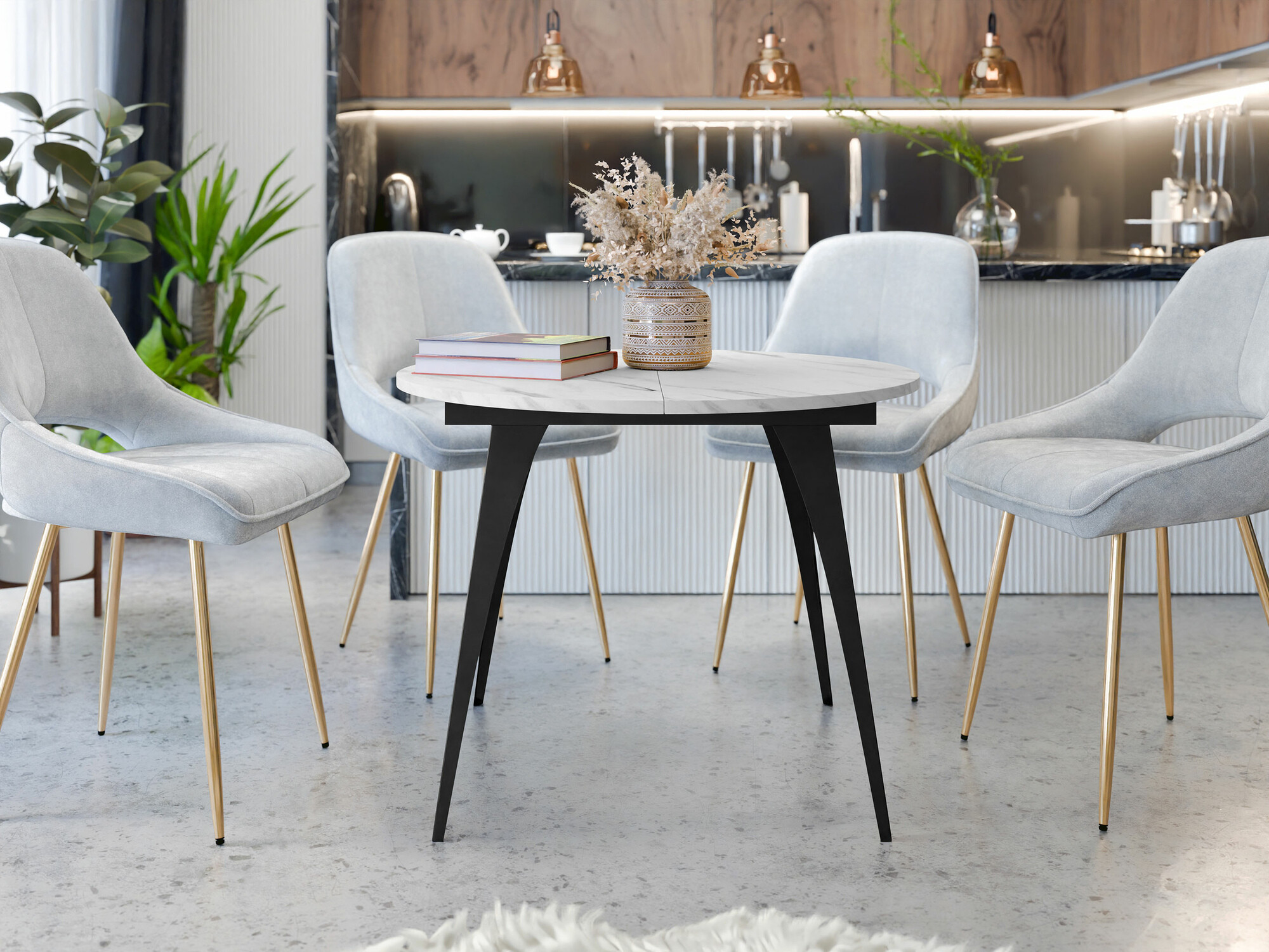 Table Oswego 132 (White marble)