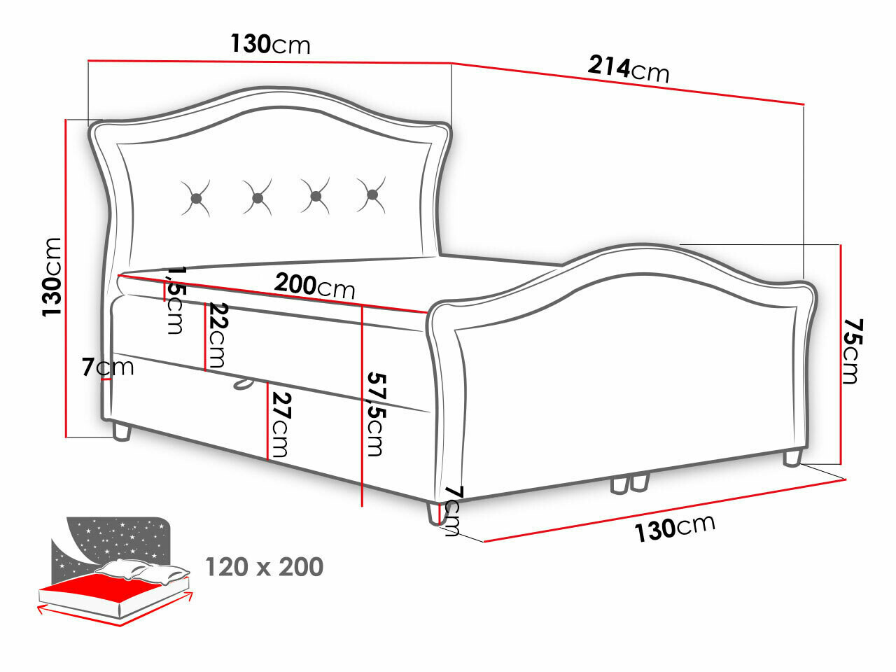 Continental bed Oleum I (Magic Velvet 2206)