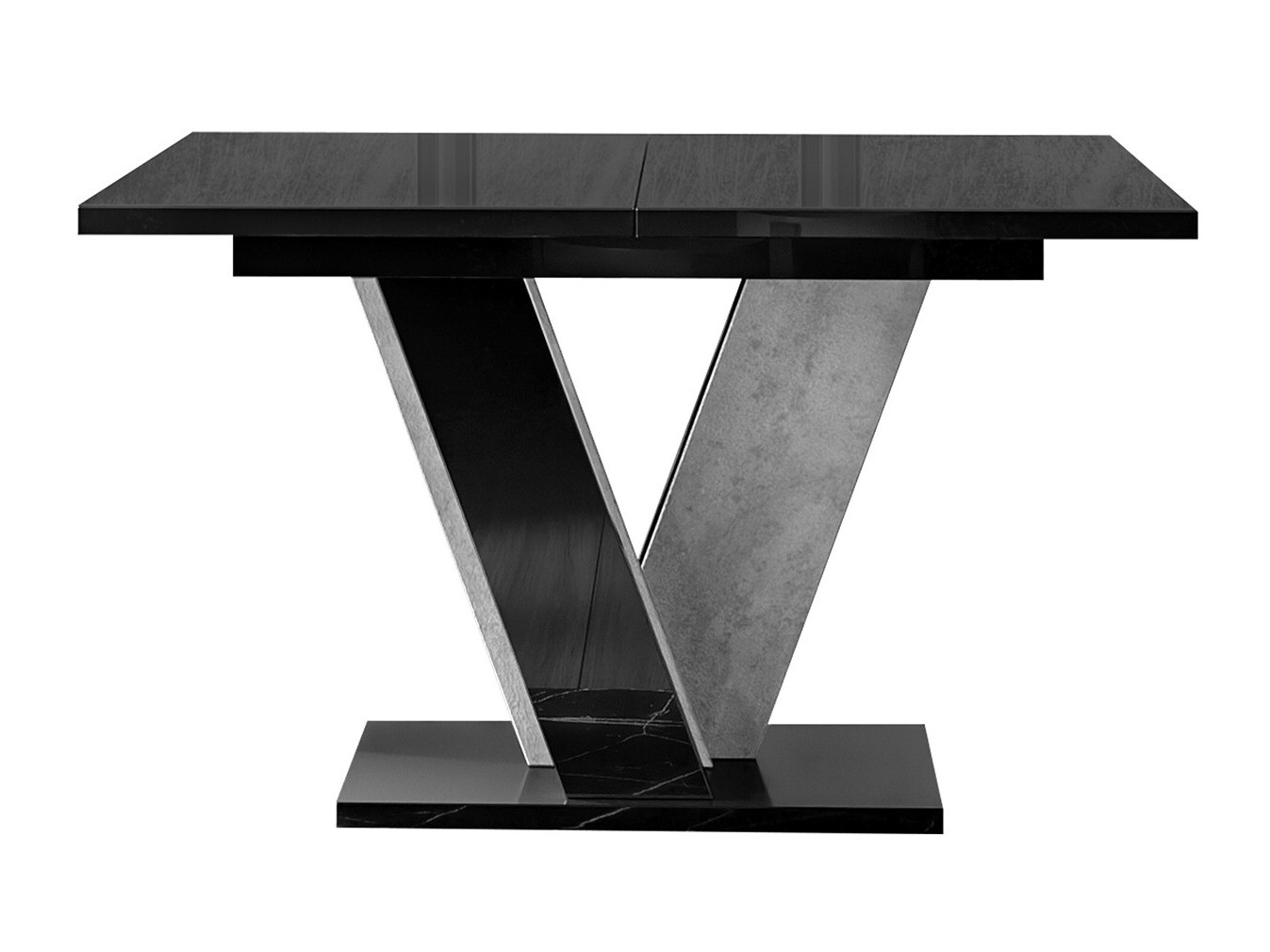 Table Goodyear 125 (Glossy black + Concrete)
