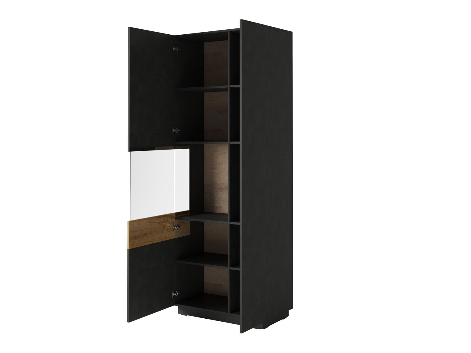 Bookcase Livlore 100 (White + Glossy white + Wotan Oak)