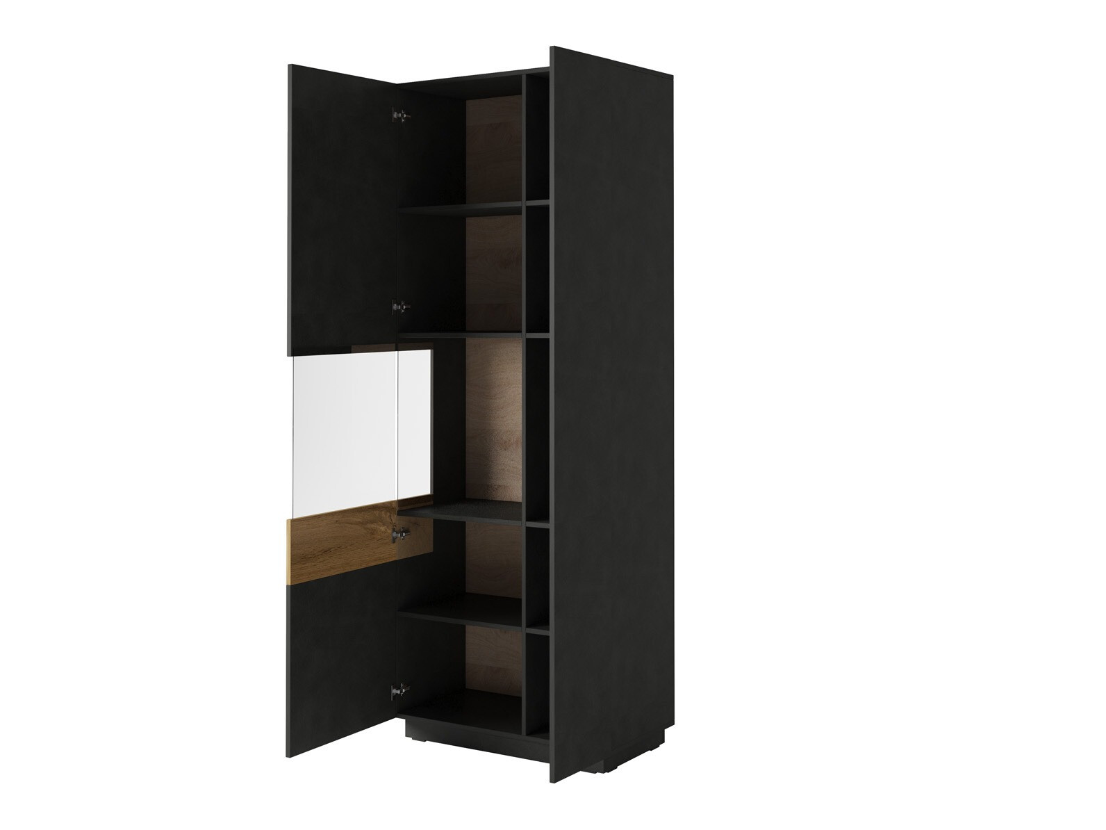 Bookcase Livlore 100 (White + Glossy white + Wotan Oak)