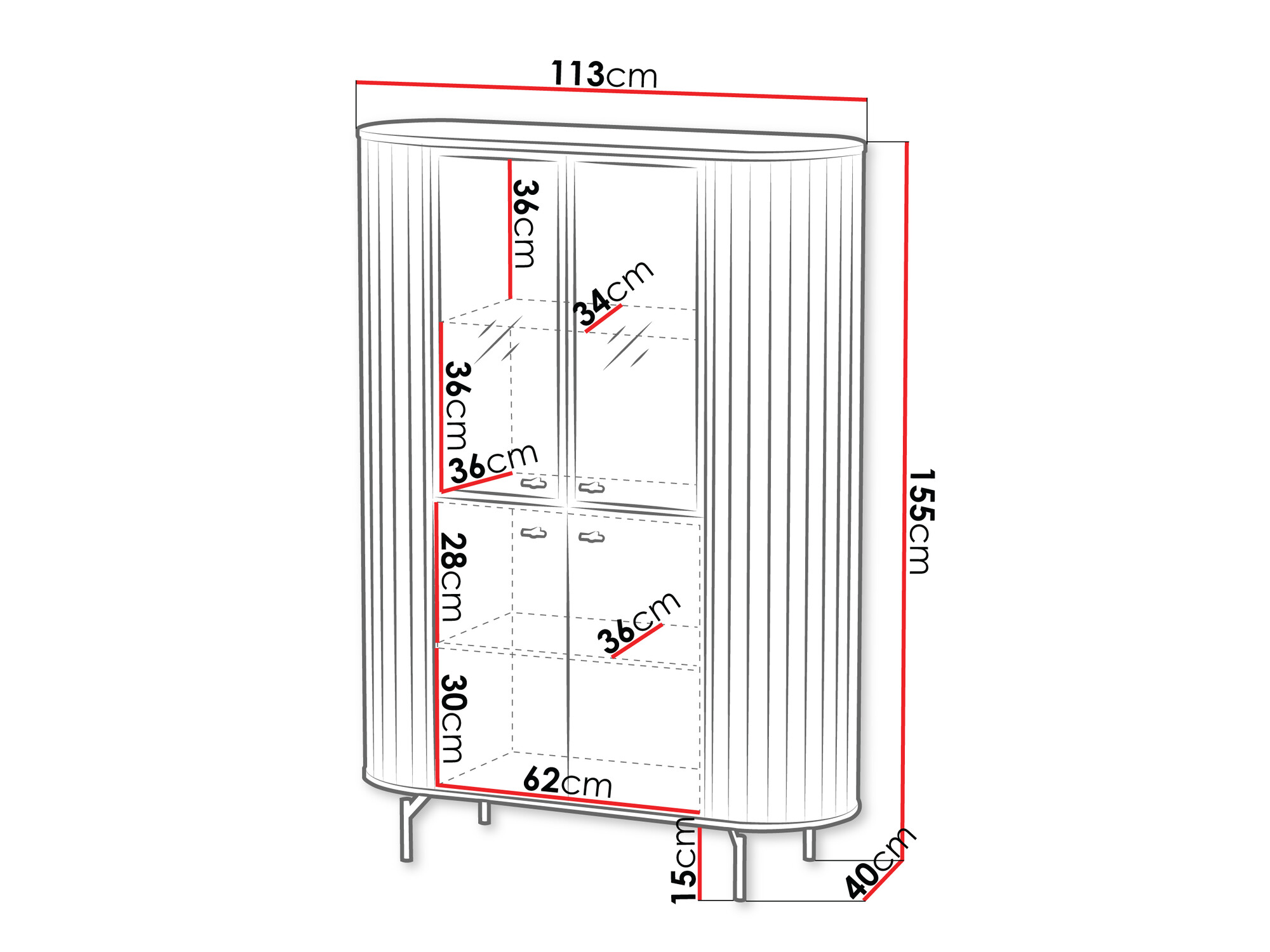 Bookcase Novmono 100 (Black)