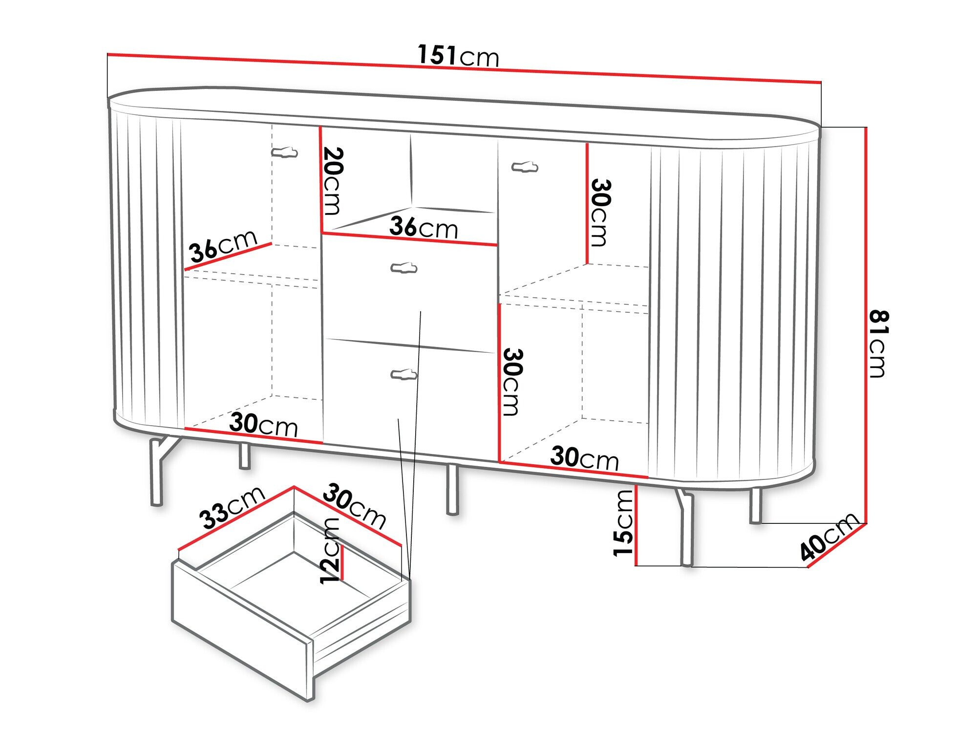 Chest of drawers Novmono 101 (Black)