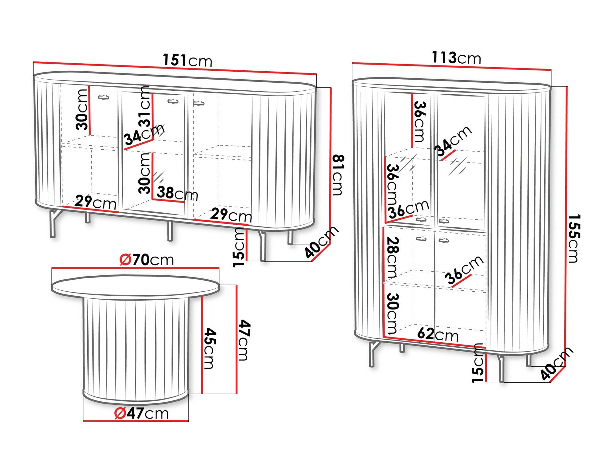 Living room set Novmono 109 (Black)