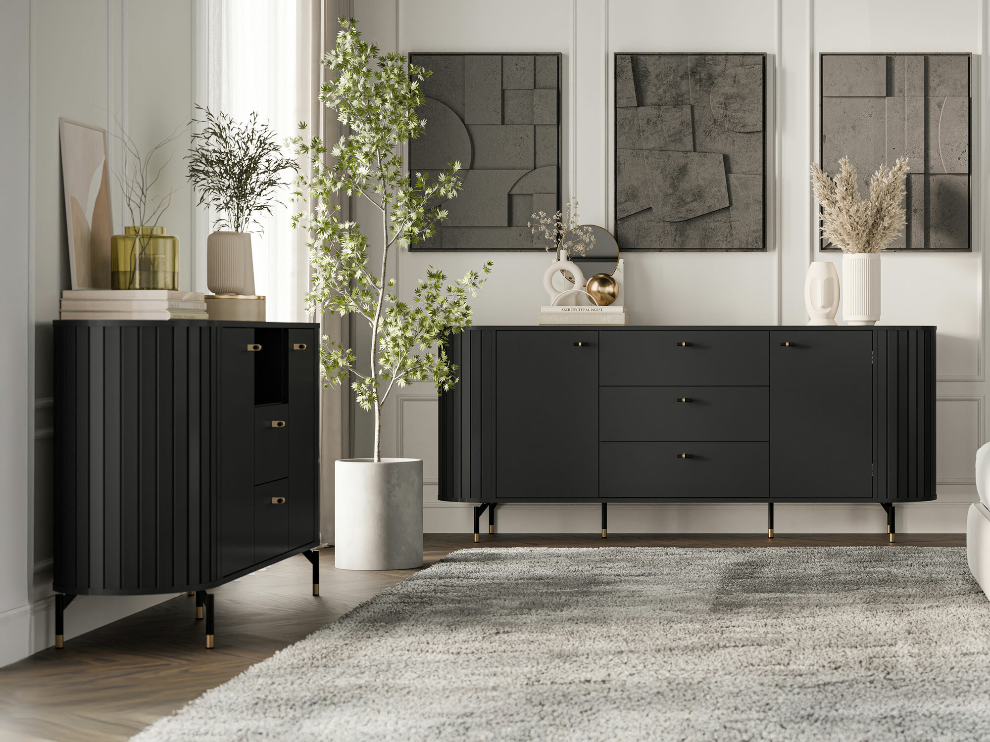 Living room set Novmono 110 (Black)