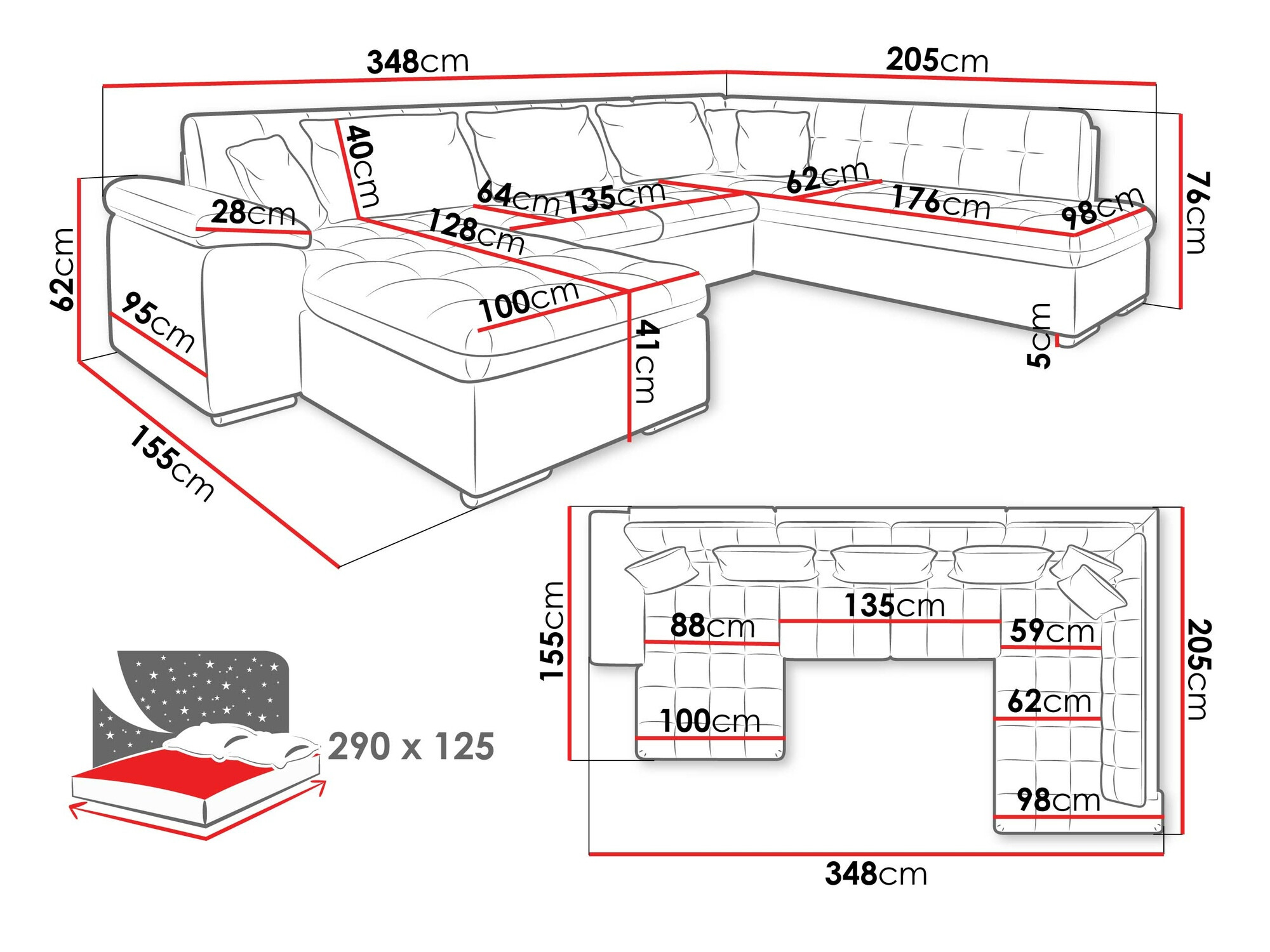 Corner sofa Comfivo Gemma V (Hoton 204.10)
